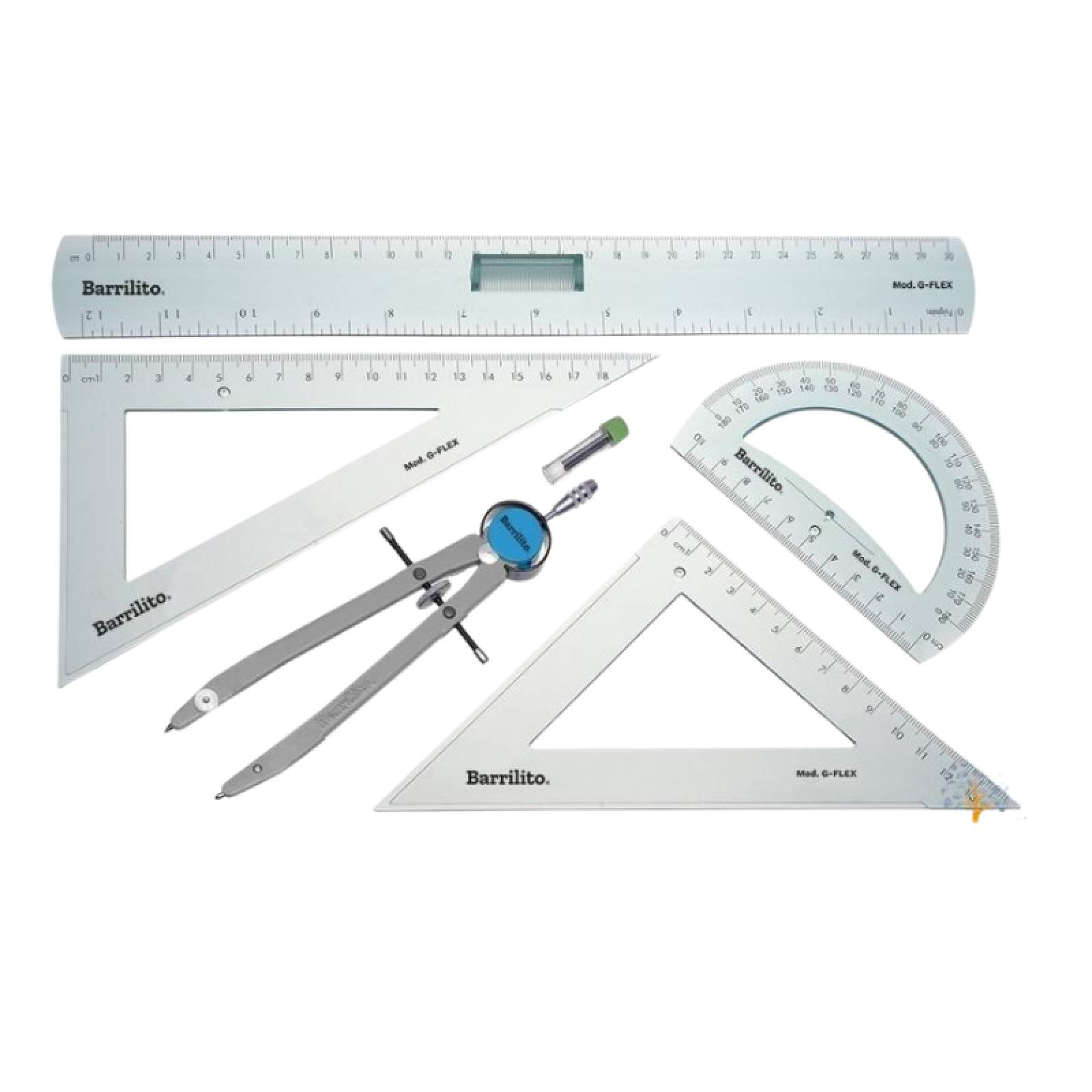 Juego De Geometría De Precisión, 5 Piezas G-flex Barrilito 