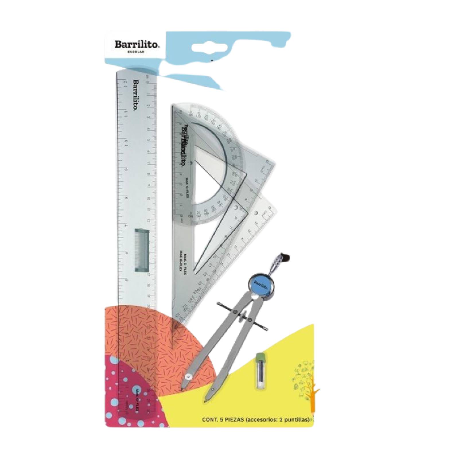 Juego De Geometría De Precisión, 5 Piezas G-flex Barrilito 