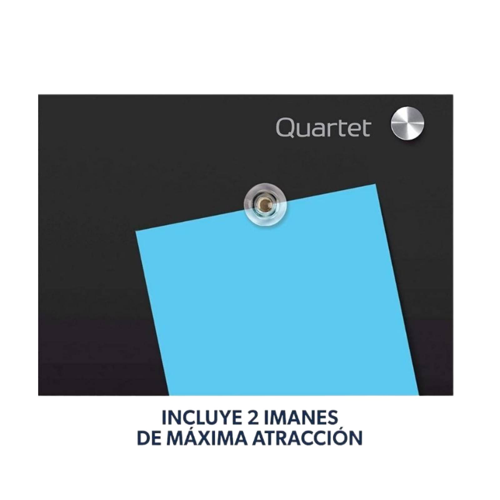 Pizarrón De Cristal 90 X 60cm Infinity Glass, Negro Quartet 