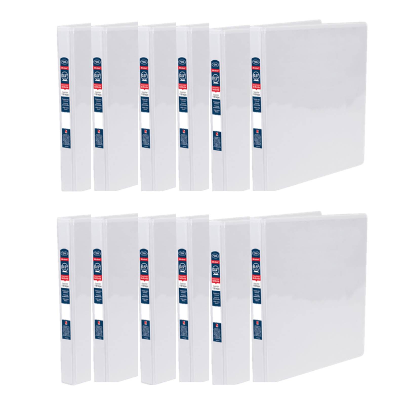 12 Carpetas Brillantes De 0.5 Pulgadas De 110 Hojas Wilson Jones Blanco Carta
