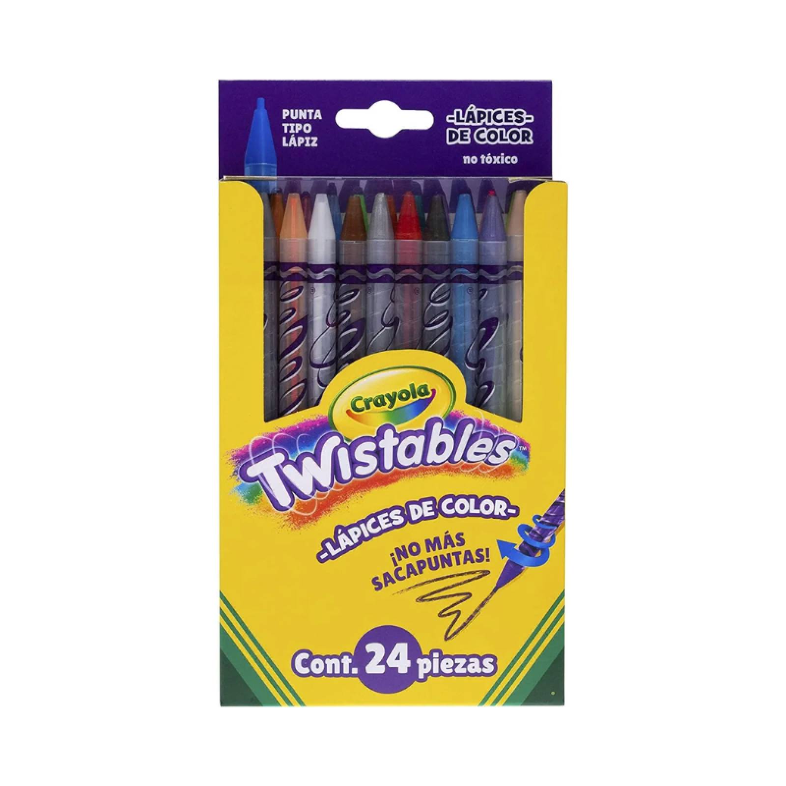 Lápices De Colores, Crayola Twistables, 24 Piezas