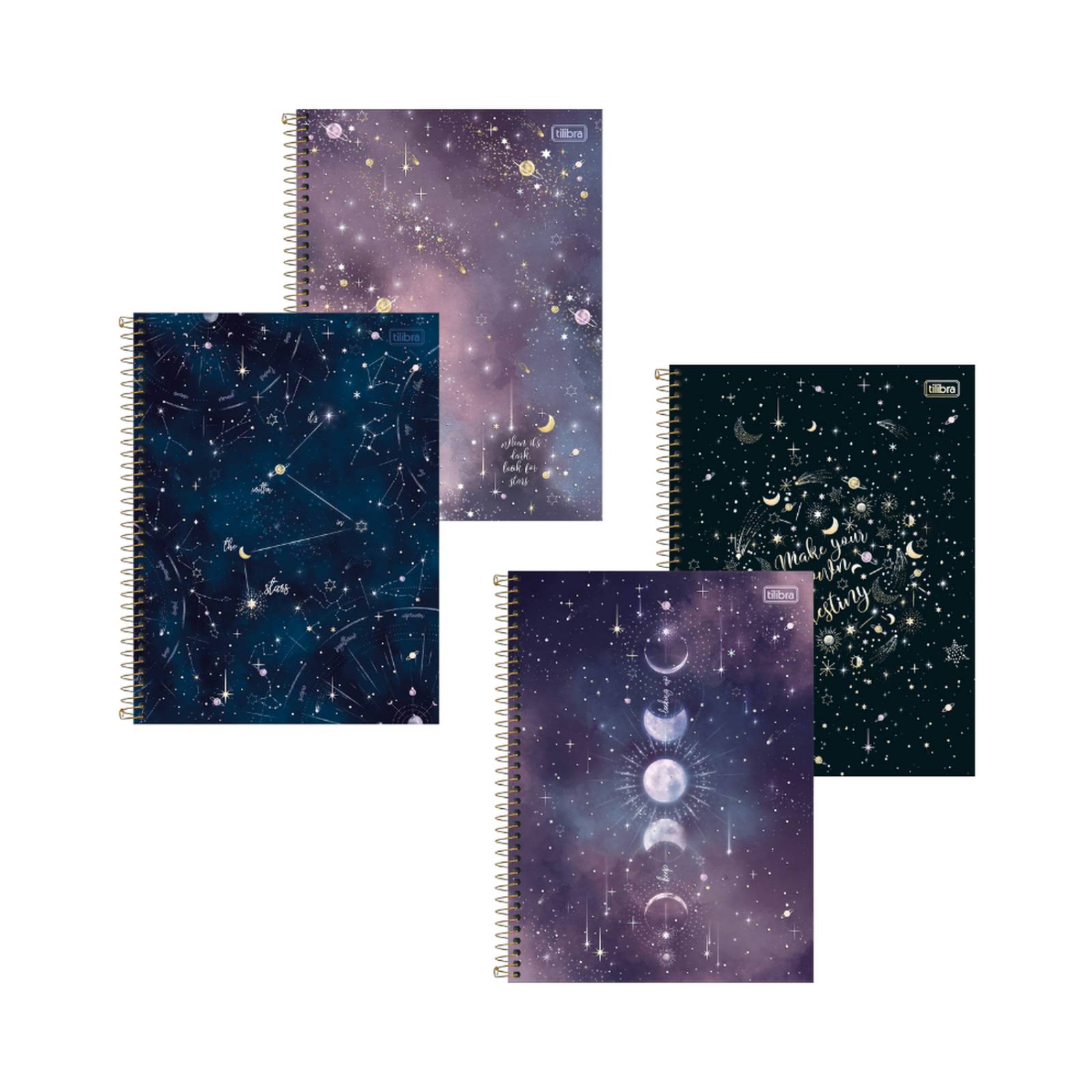 4 Cuadernos Tilibra Tamaño Esquela Pasta Dura 80h Raya Magic