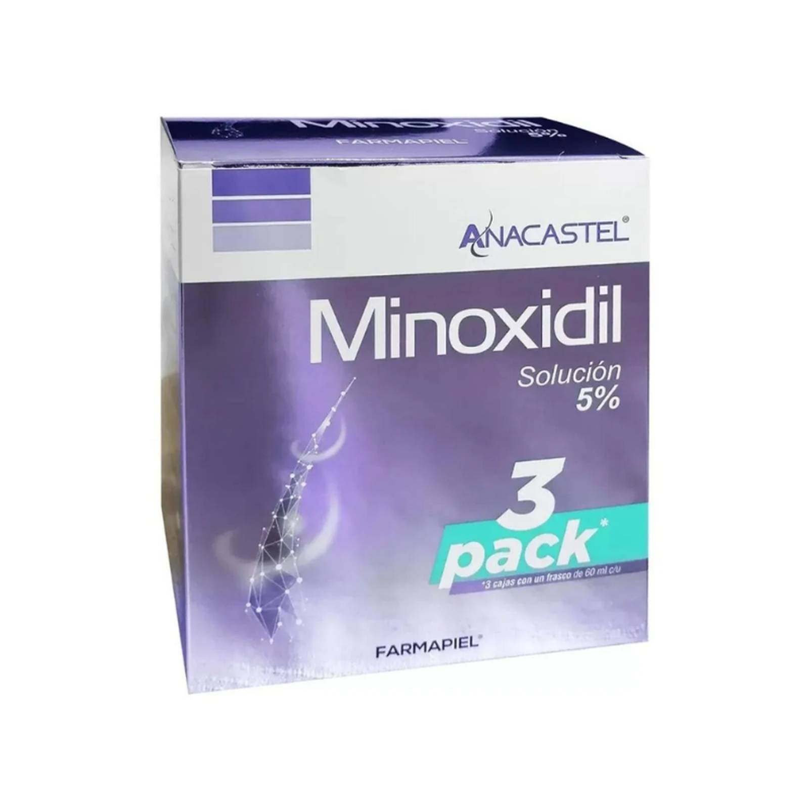 Minoxidil Premium 5% Anacastel 3 Pack 