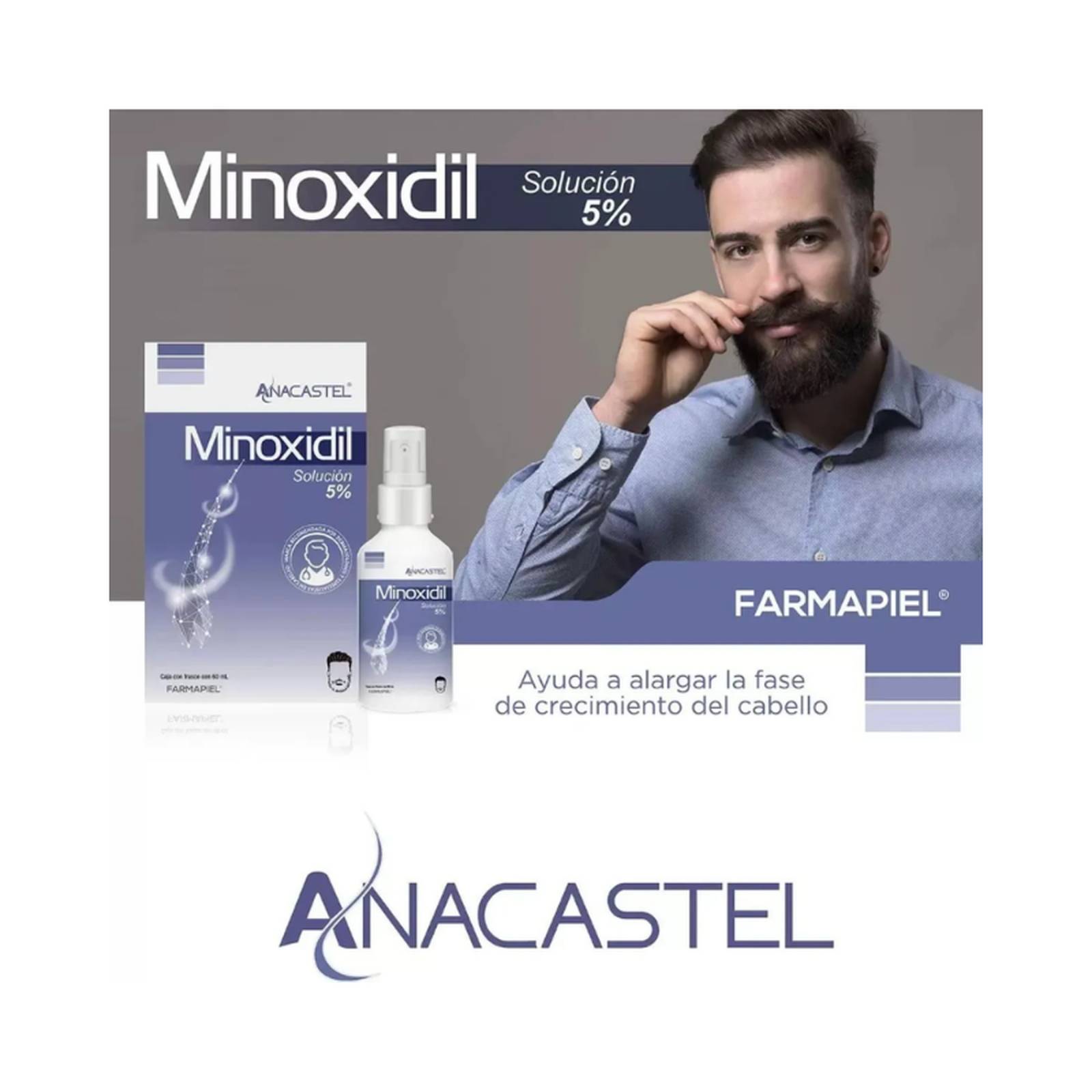 Minoxidil Premium 5% Anacastel 3 Pack 