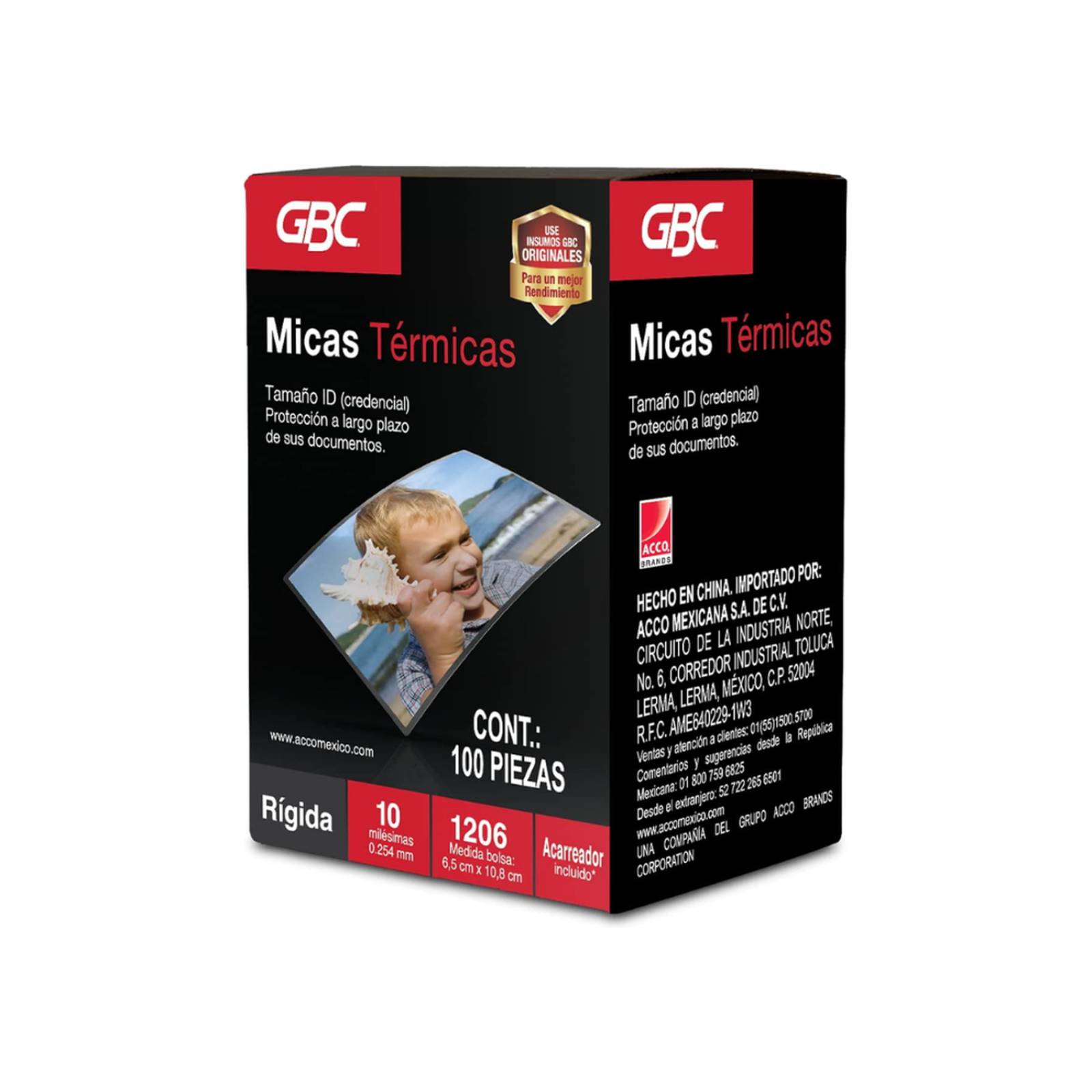 Micas Térmicas GBC Tamaño Credencial 10 Milésimas 