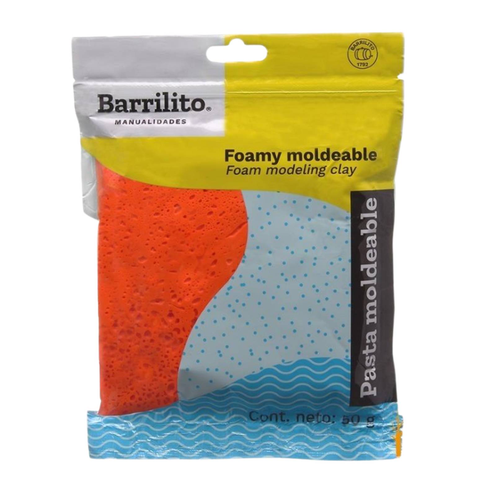 Foamy Moldeable 50 G De Diferentes Colores Barrilito Naranja