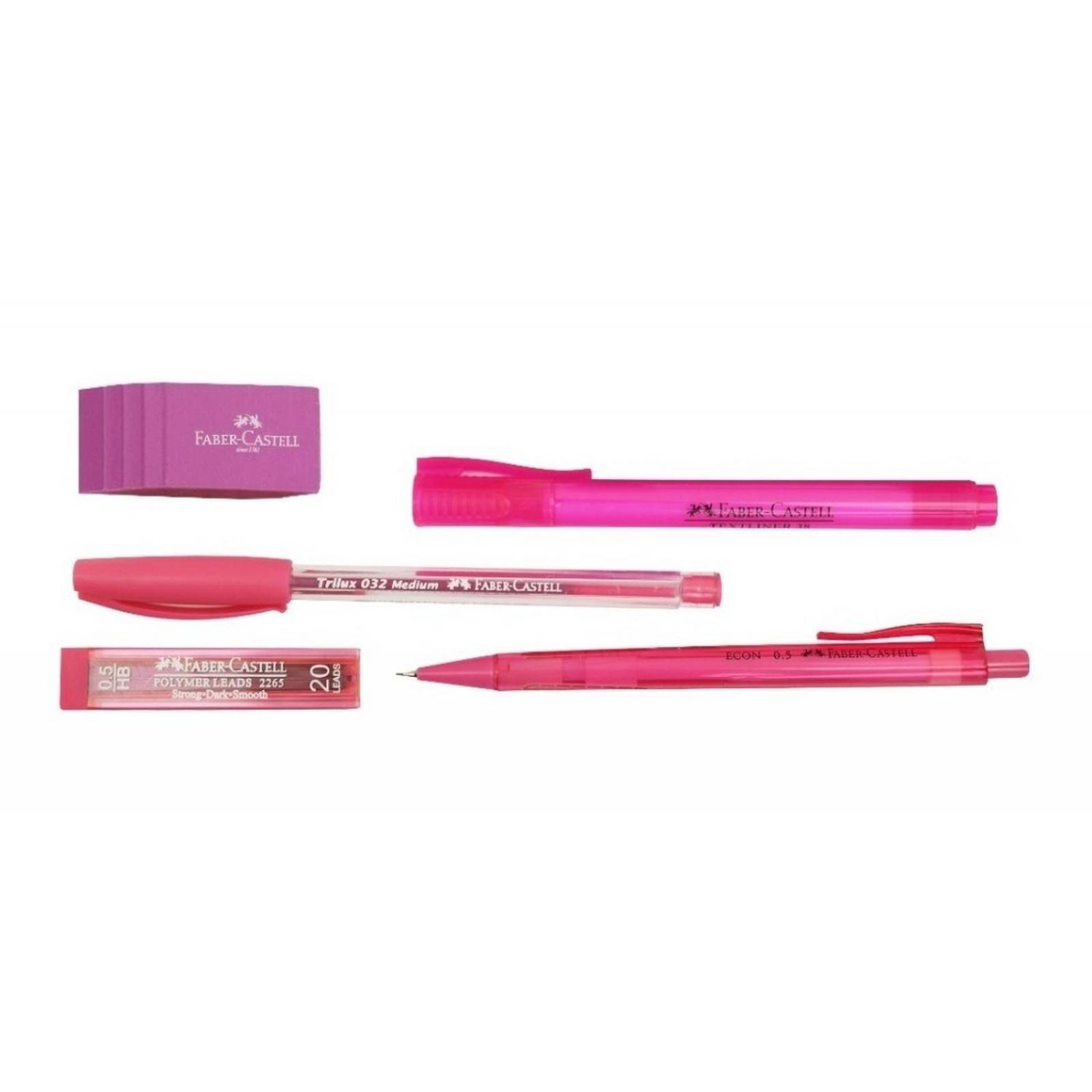 Kit De Escritura Pluma, Lapicero, Goma Y Marcatextos