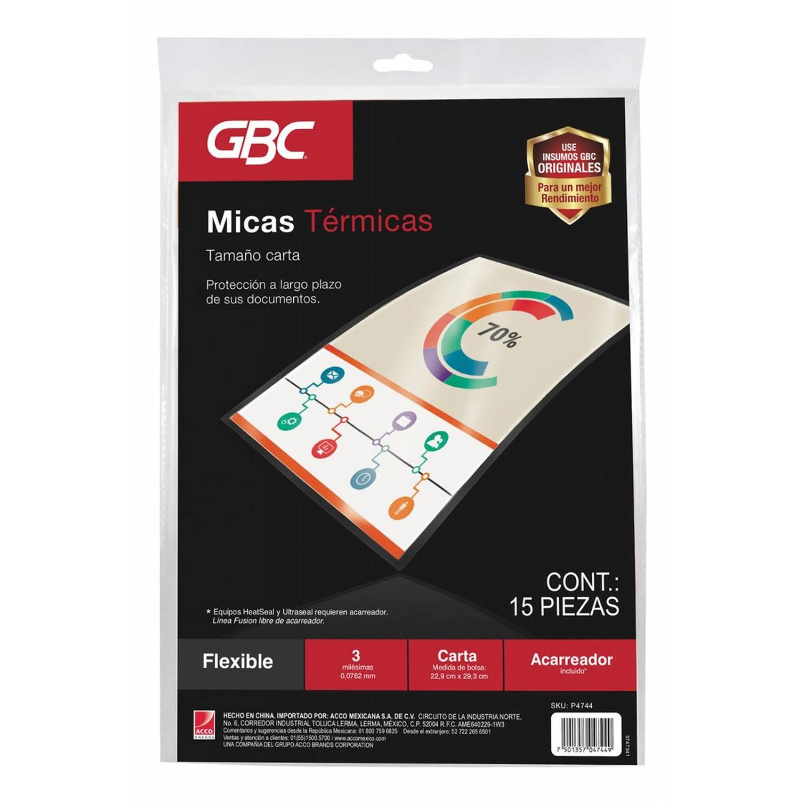Mica Termica Carta Gbc (15 Pzs., 3 Mil) 