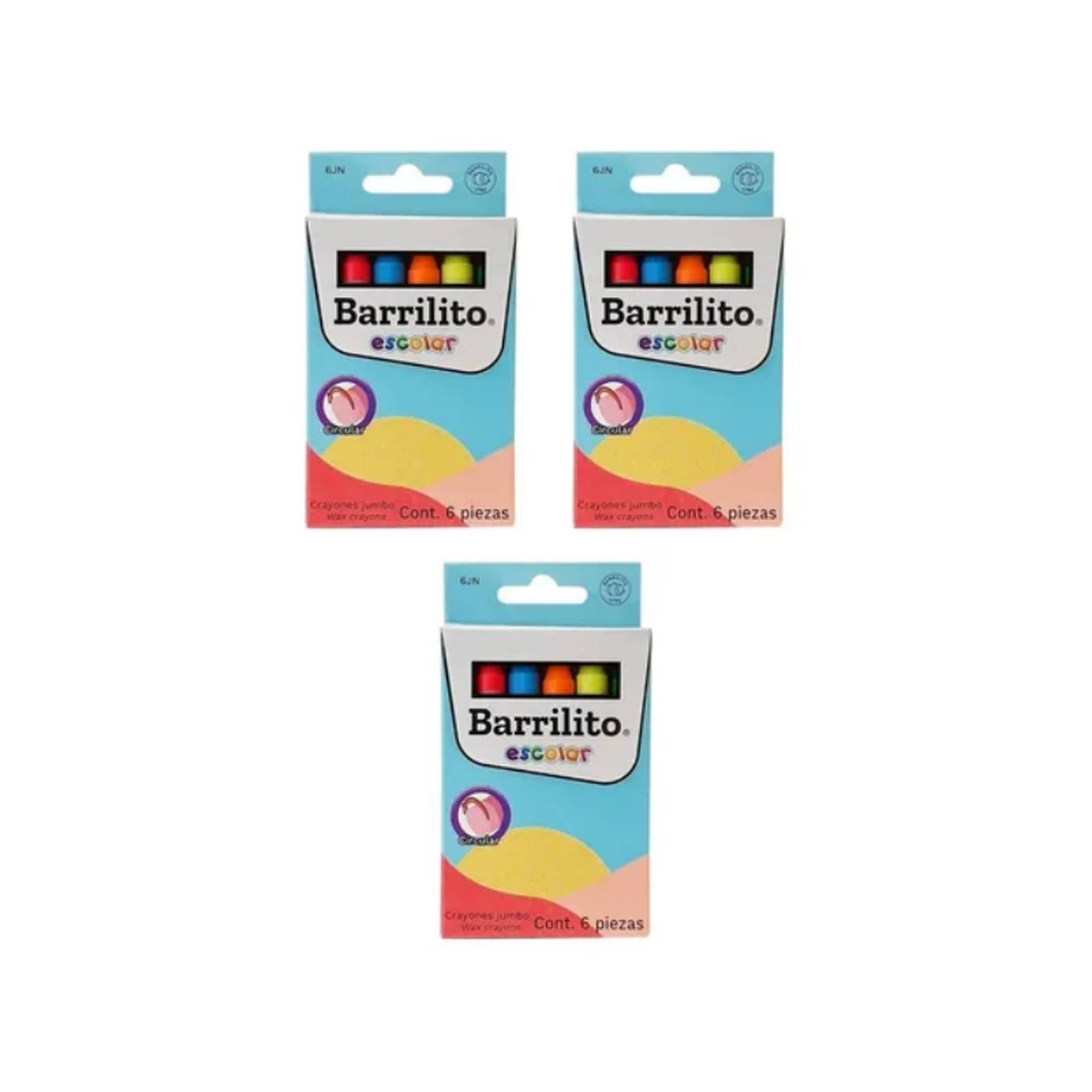 Crayones Jumbo Colores Neón 6 Piezas 