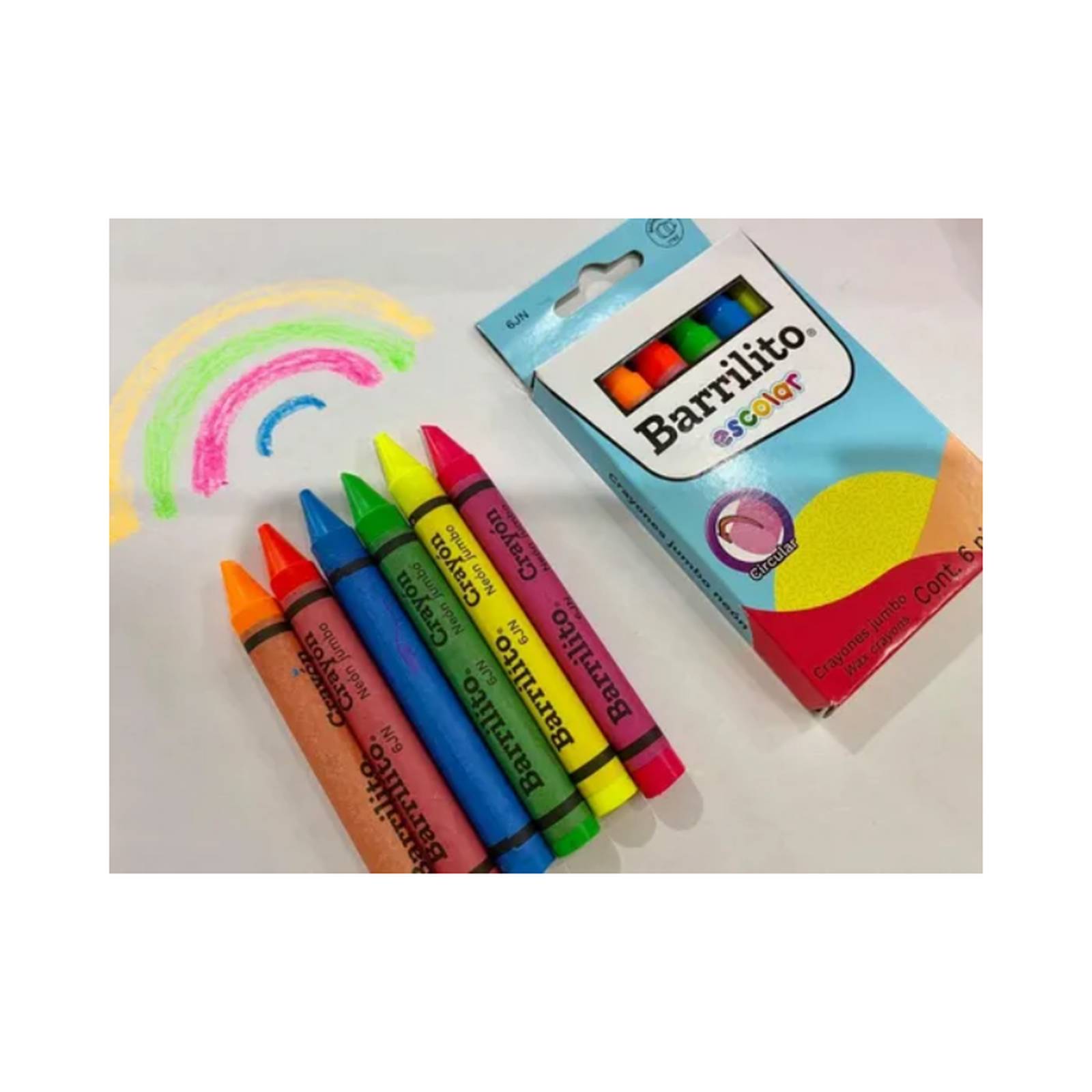 Crayones Jumbo Colores Neón 6 Piezas 