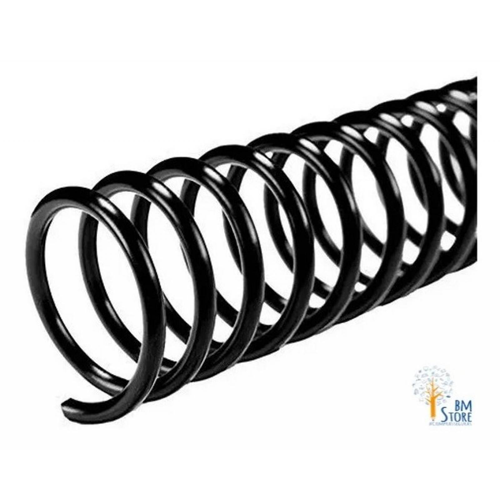 145 Espirales Plásticos Negro Color Coil Gbc, 8mm, 46 Hojas 