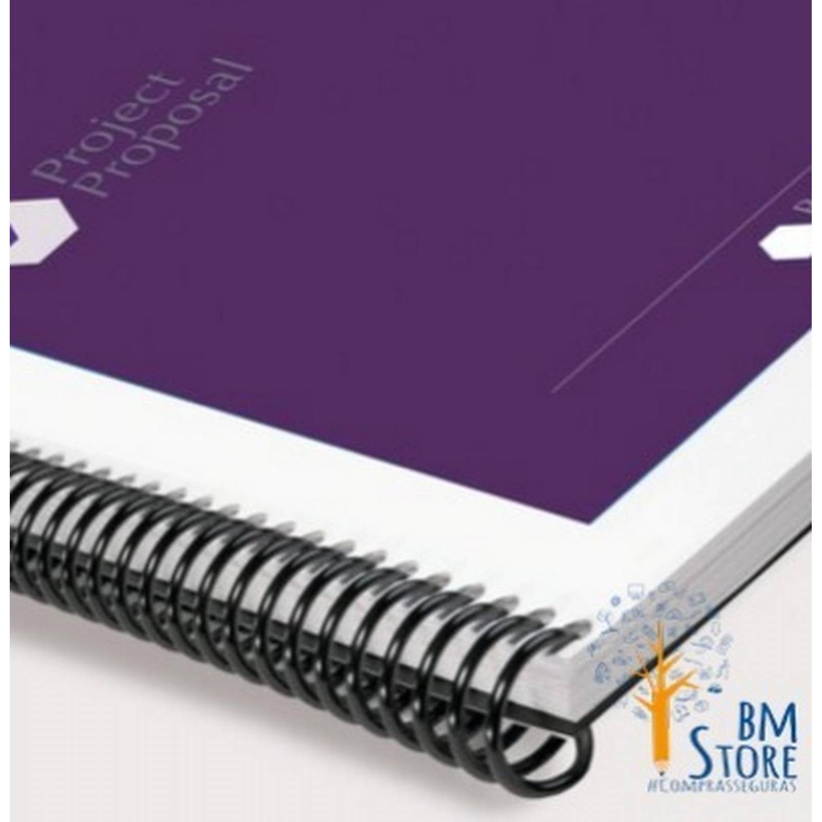 145 Espirales Plásticos Negro Color Coil Gbc, 8mm, 46 Hojas 