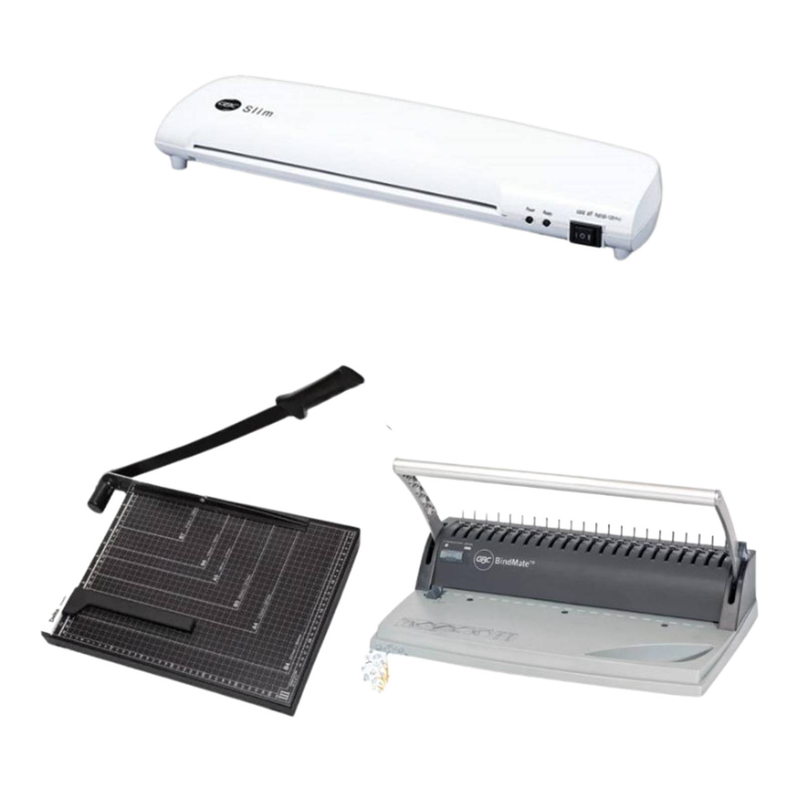 Combo Enmicadora Slim, Guillotina Delta Oficio y Engargoladora