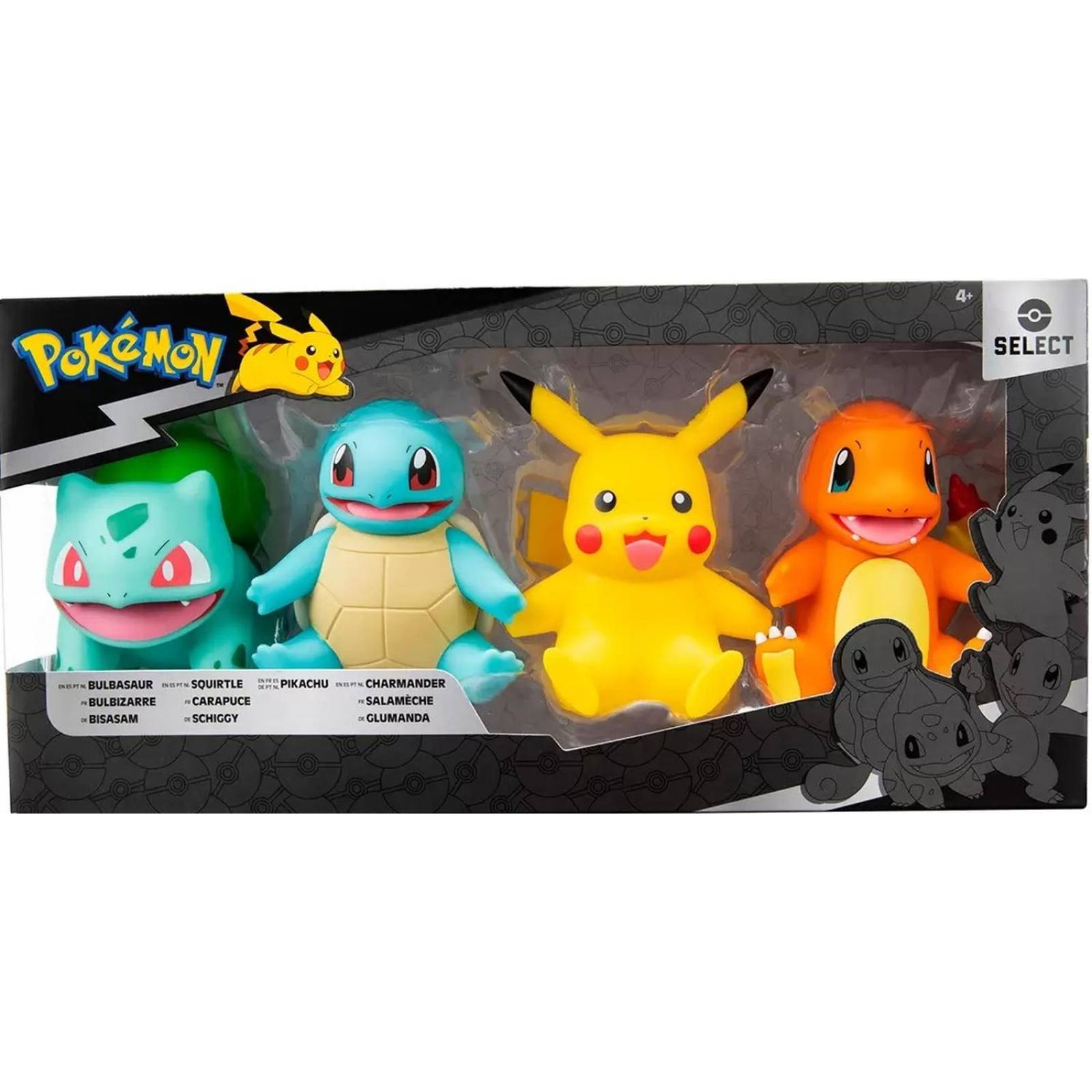 4 Figuras Pokemon Pikachu Charmander Bulbasaur Squirtle 