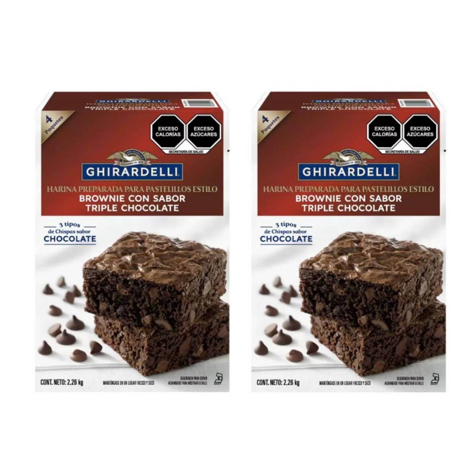 2 Cajas Harina Brownies Ghirardelli Chocolate 4.5 Kg 