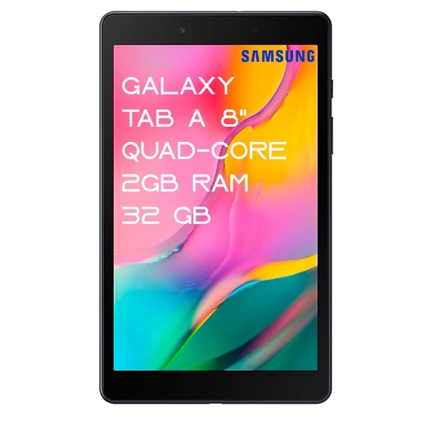 Tablet Samsung Galaxy Tab A 8" (2019) Quad Core, Ram 2gb, 32gb, Cámara 8mp + 2mp, Ranura Sd, Negro.