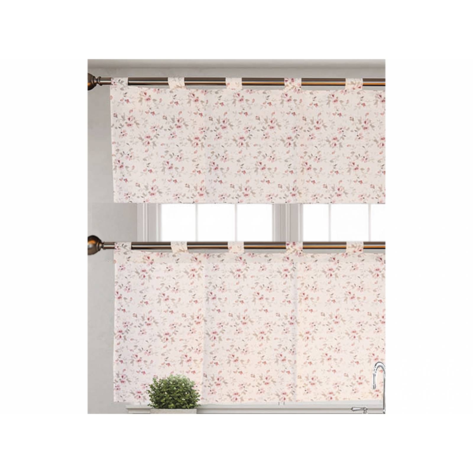 Cortina de Cocina Rosal Doble