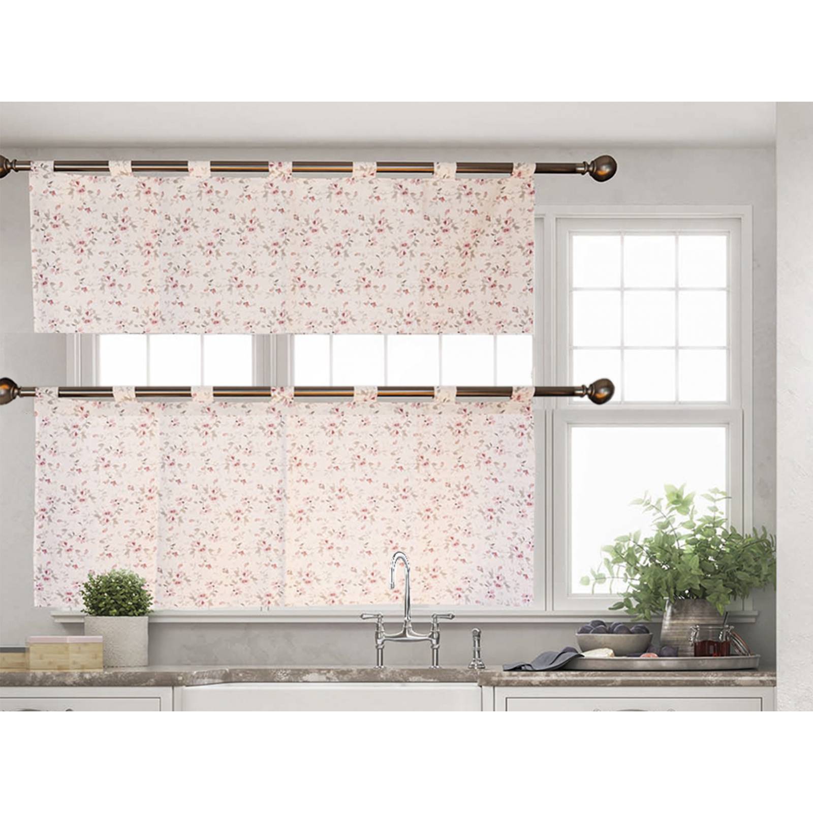 Cortina de Cocina Rosal Doble