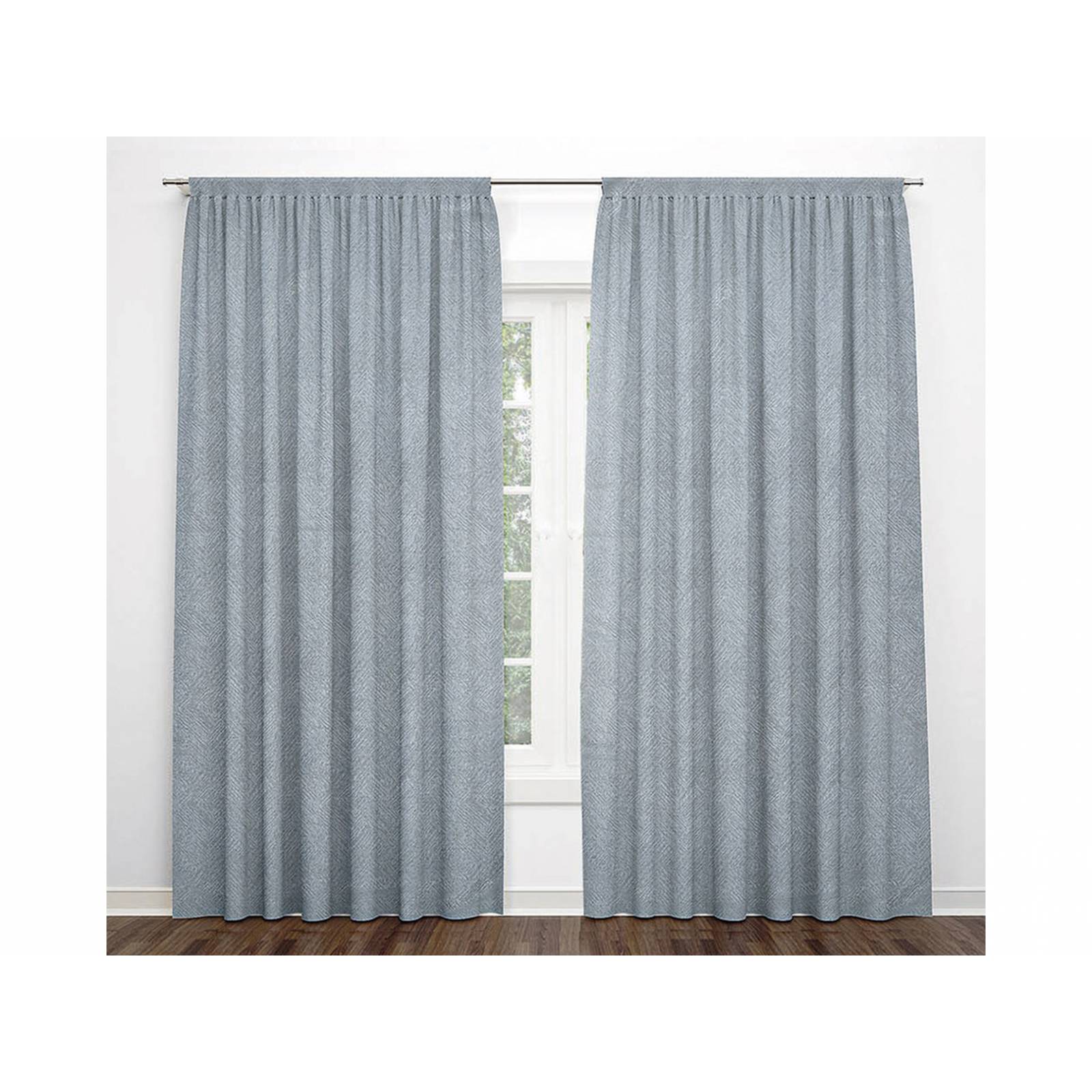 Juego de Cortina Blackout Geométrico Gris de Presilla