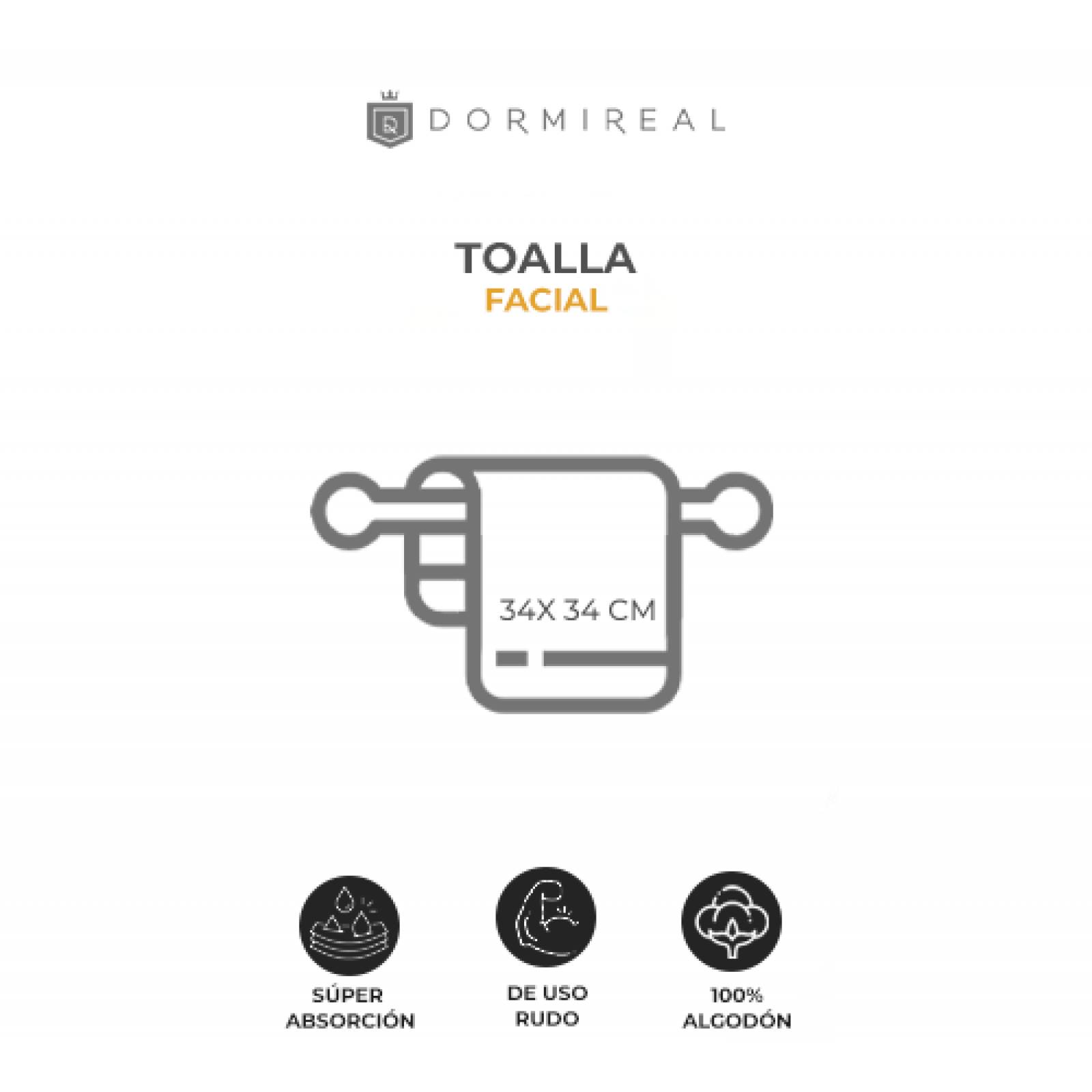 Toalla Facial Set 4 Pzs Blanca 100% Algodón 34x34cm Dormireal