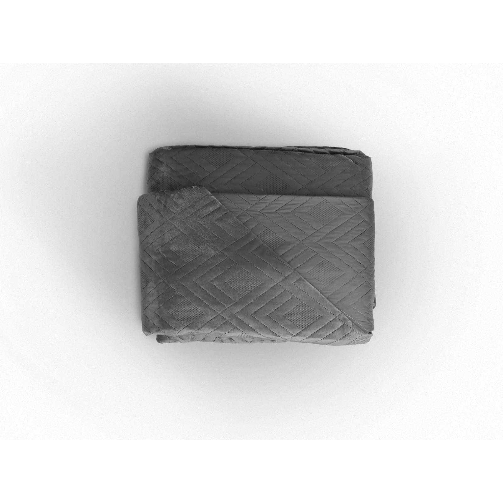 Colcha Velvet Terciopelo Gris Matrimonial + Fundas Dormireal.