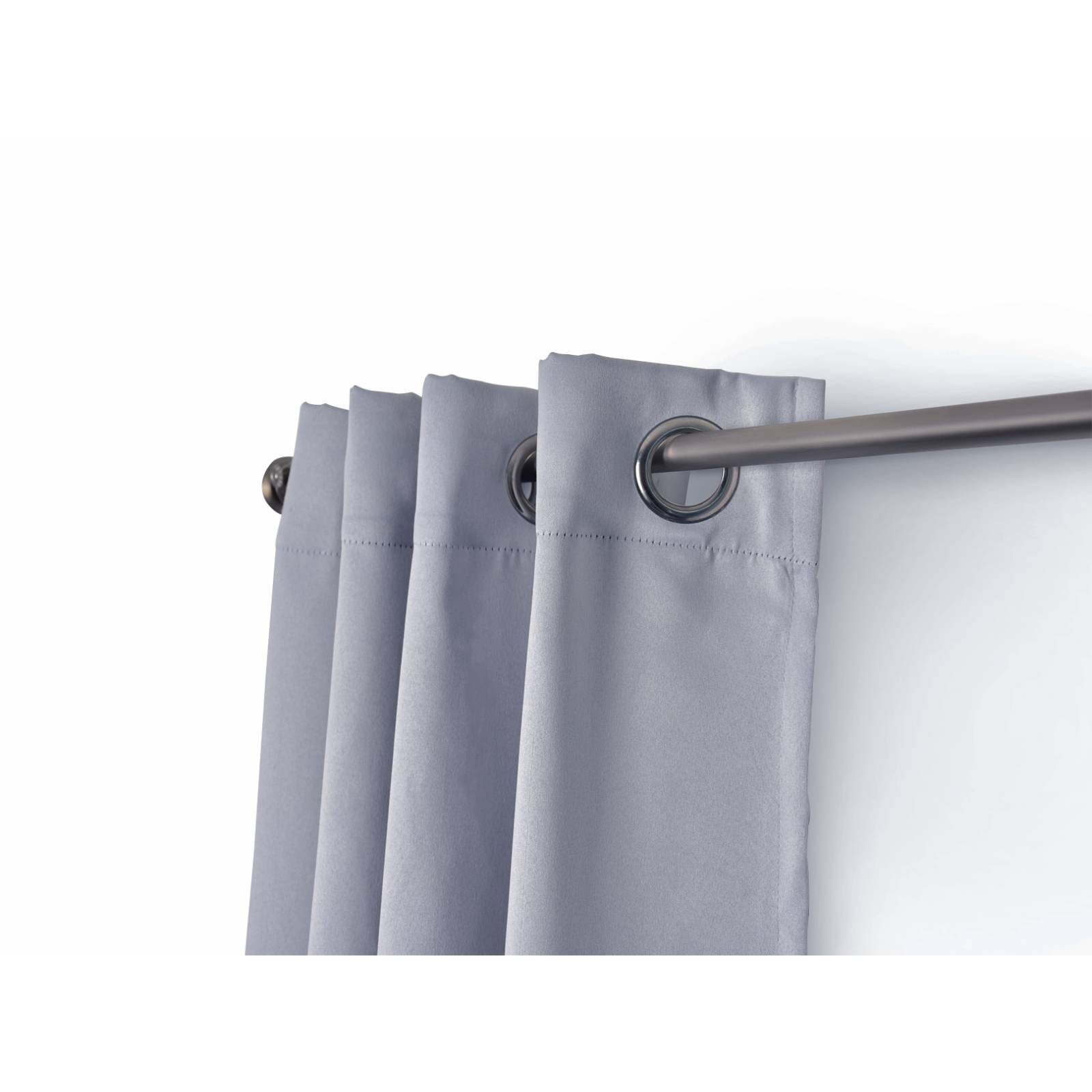 Cortina Dormireal Energy Saver Plateado Satín Argollas Set 276x235