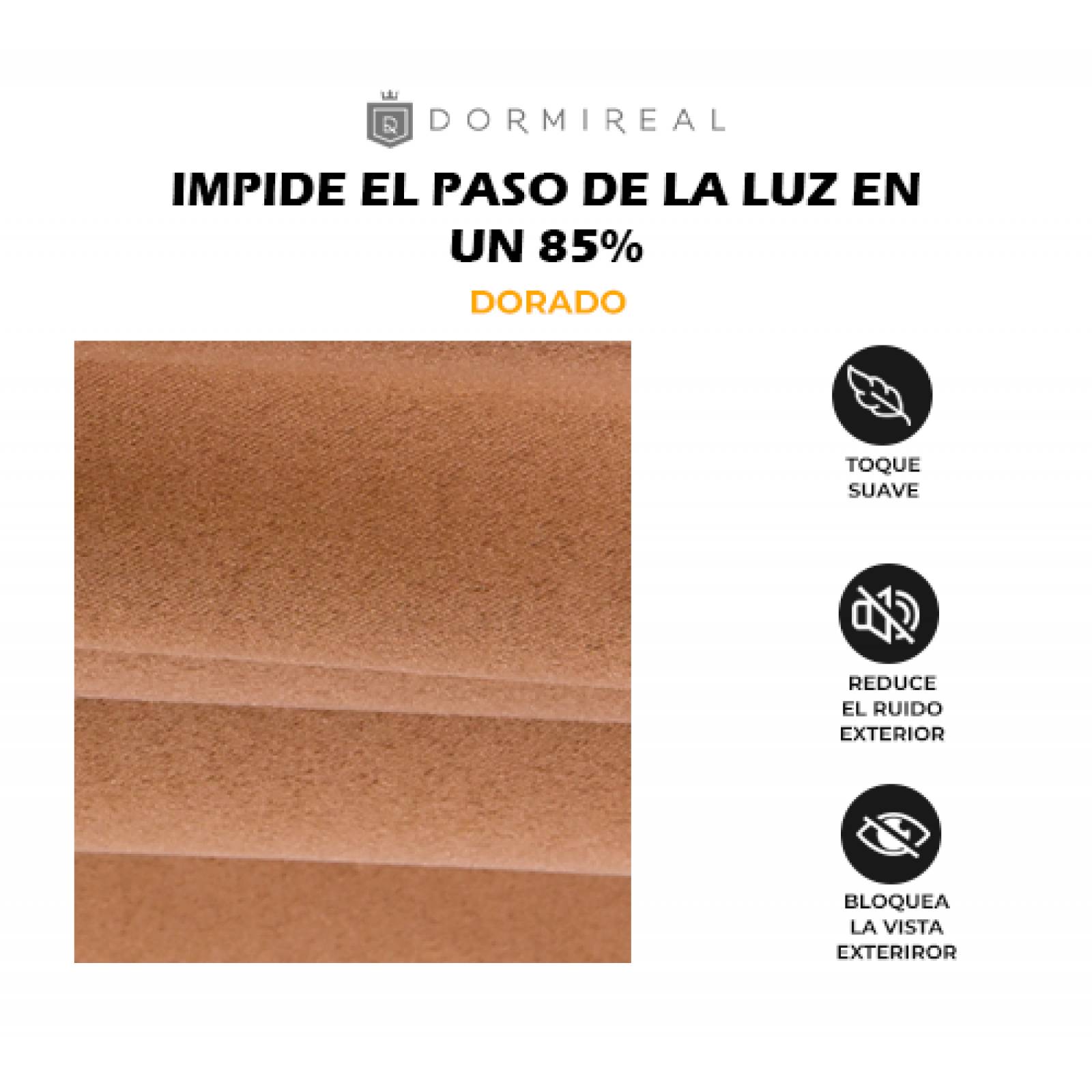 Cortina Dormireal Energy Saver Gold Satín Argollas Set 276x235