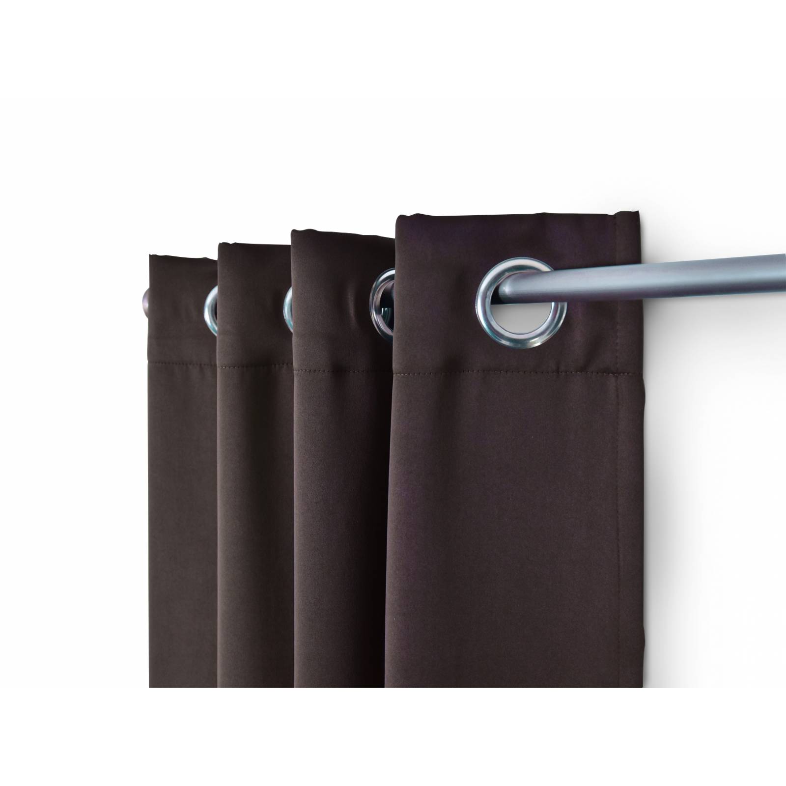 Cortina Dormireal Energy Saver Chocolate Satín Argollas Set 276x235