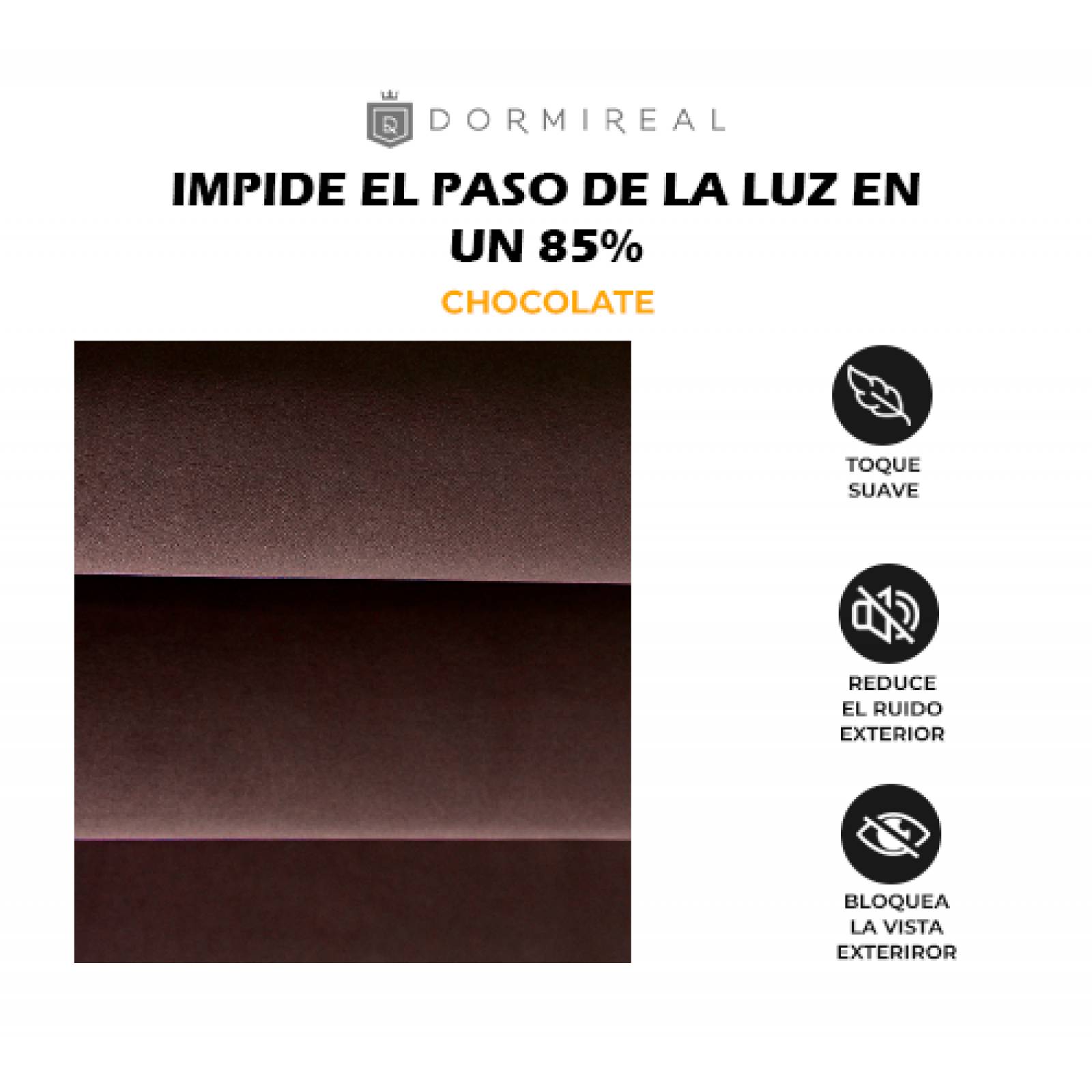 Cortina Dormireal Energy Saver Chocolate Satín Argollas Set 276x235