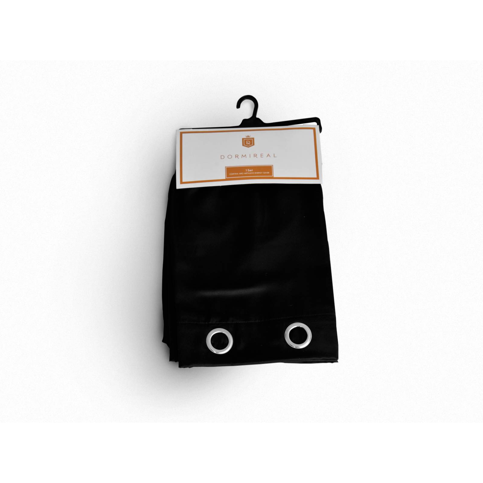 Cortina Dormireal Energy Saver Black Satín Argollas Set 276x235