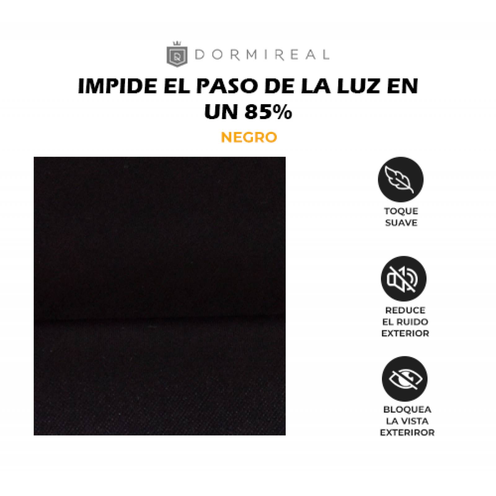 Cortina Dormireal Energy Saver Black Satín Argollas Set 276x235