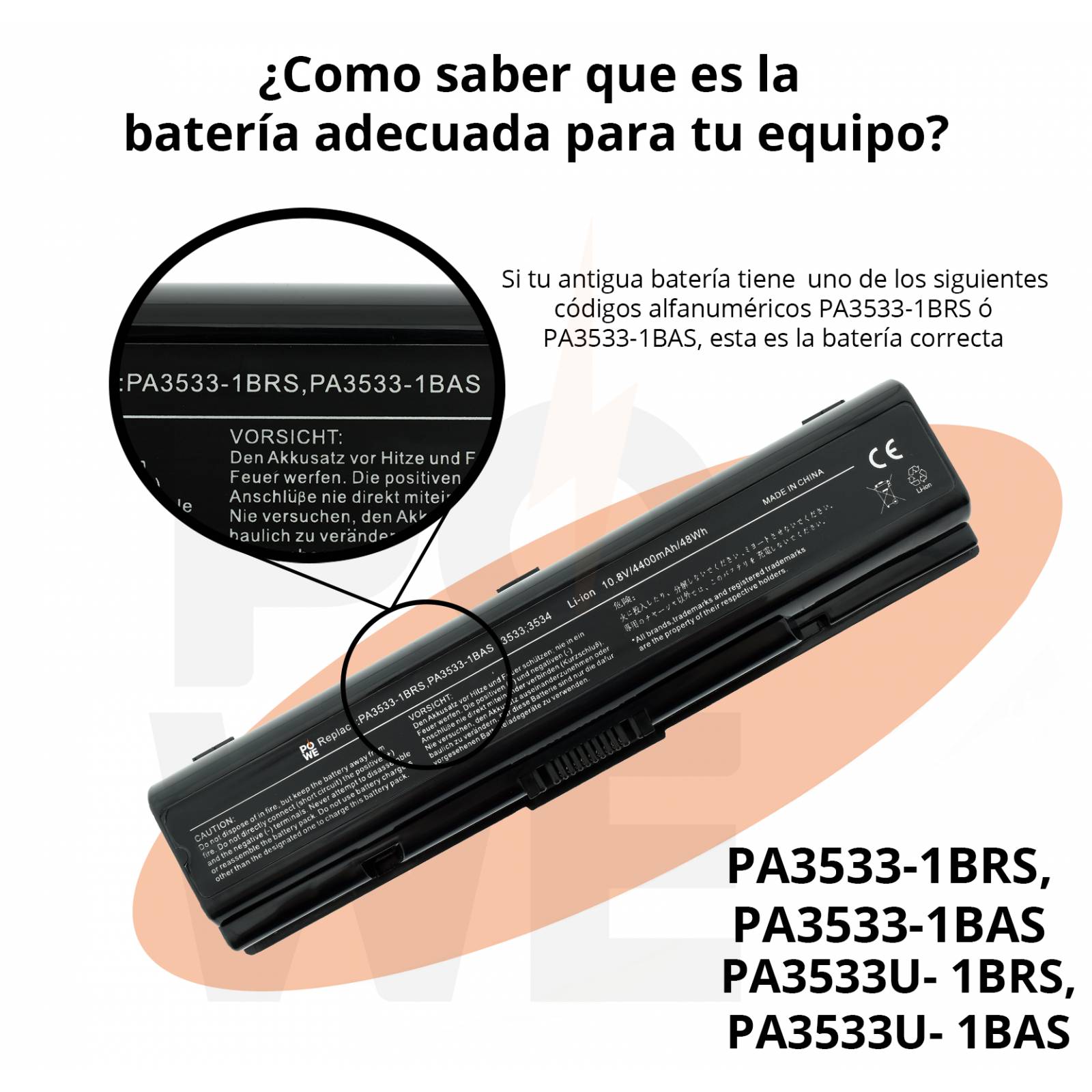 Batería compatible  for Toshiba Satellite L500 6 Celdas