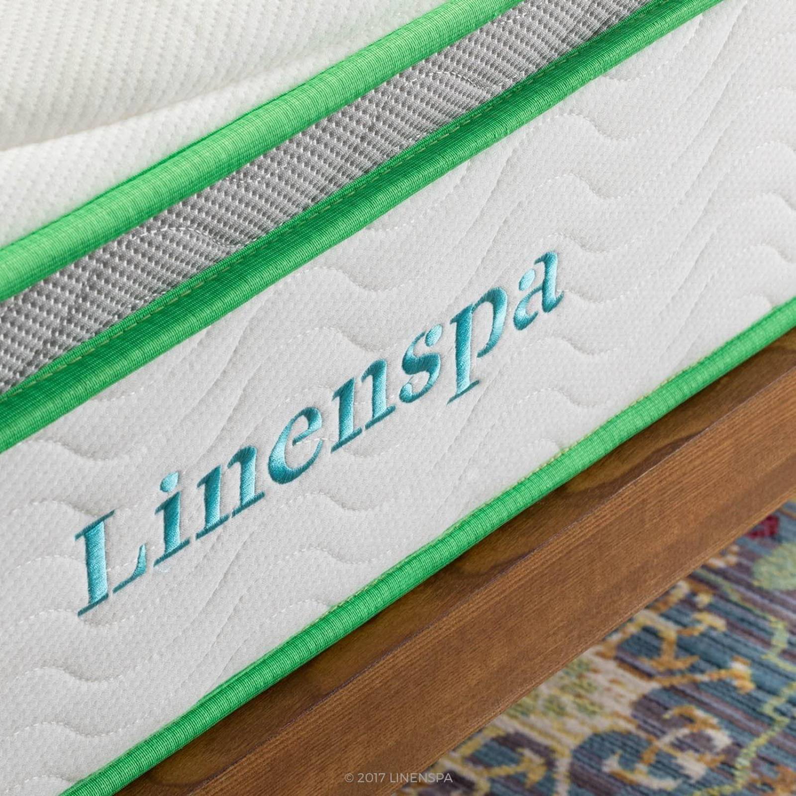 Colchón híbrido de látex de 25 cm Linenspa: ofrece soporte, tacto sensible, firmeza mediana, tempera Individual Blanco