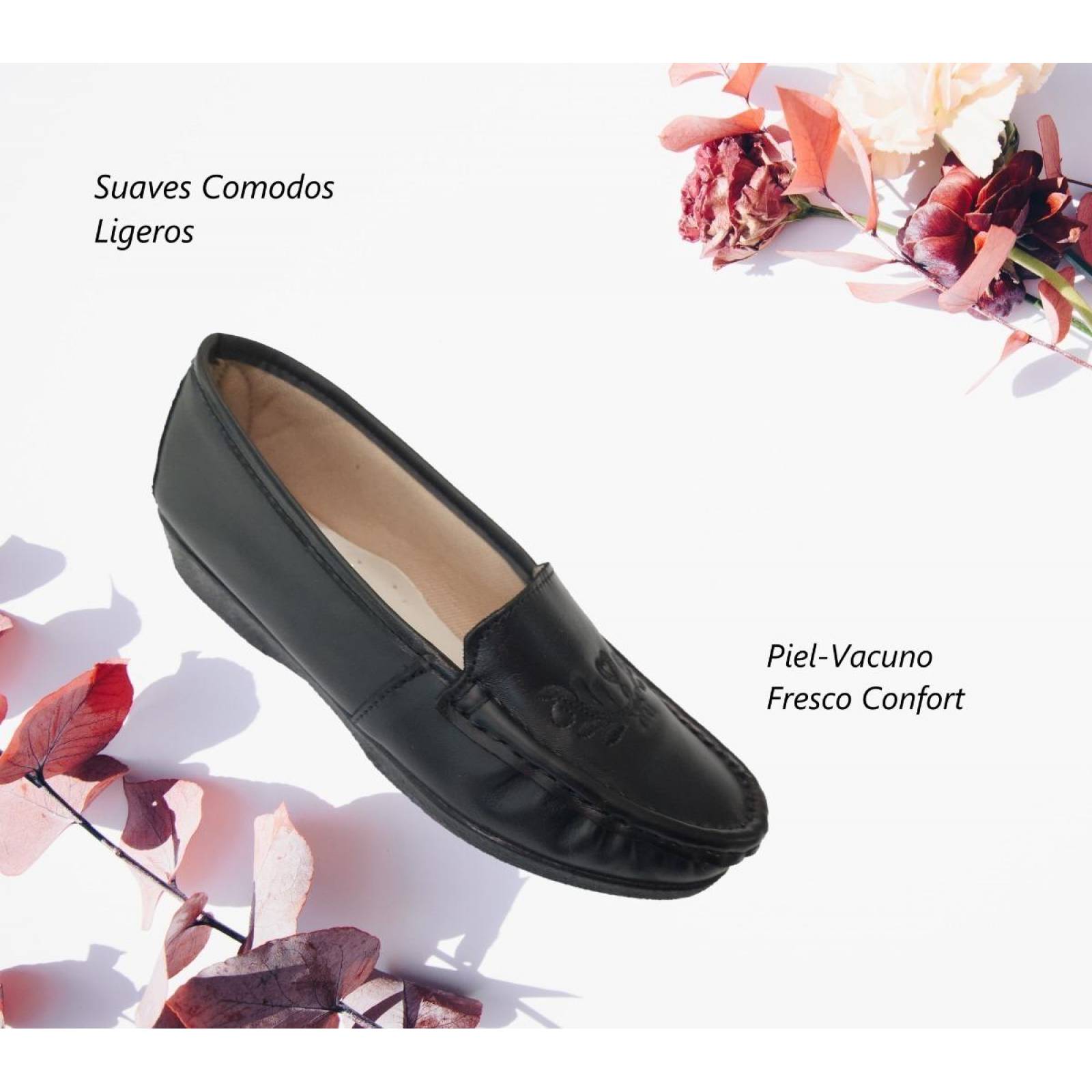 Zapato Para Señora Negro Suave Ligero #4-6