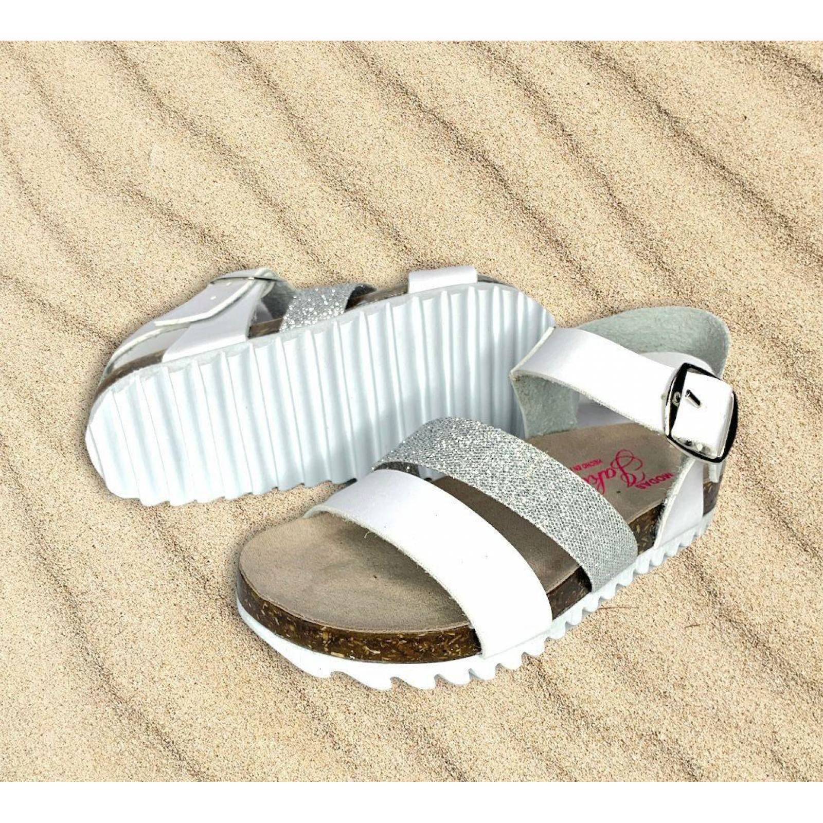 Huaraches De Niña Blancos, Estilo Verano Suela Antiderrapante 