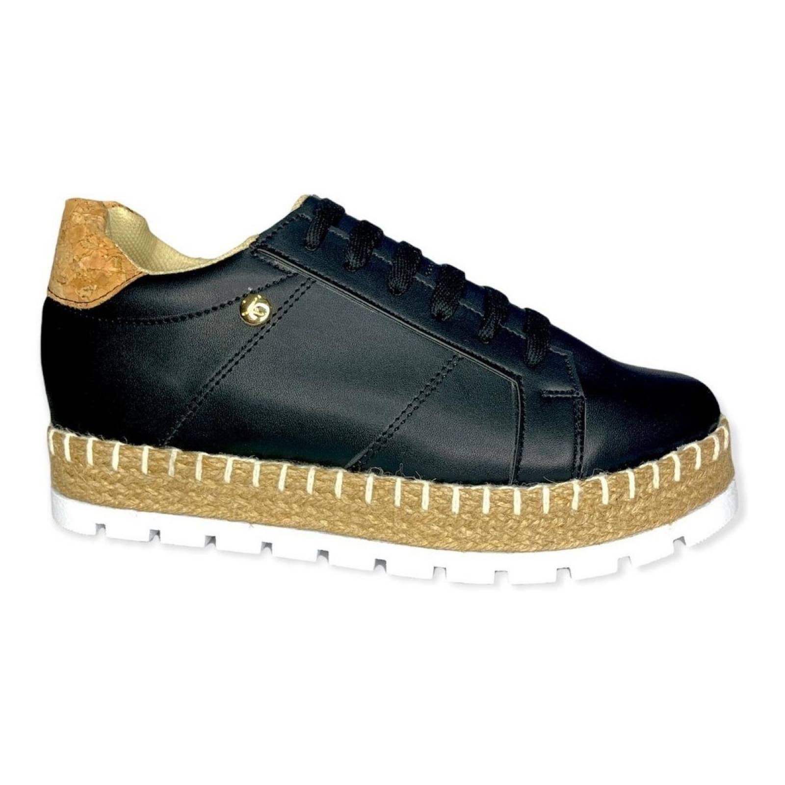 Tenis De Dama Negros Plataforma Tejidos Urbanos Moda 