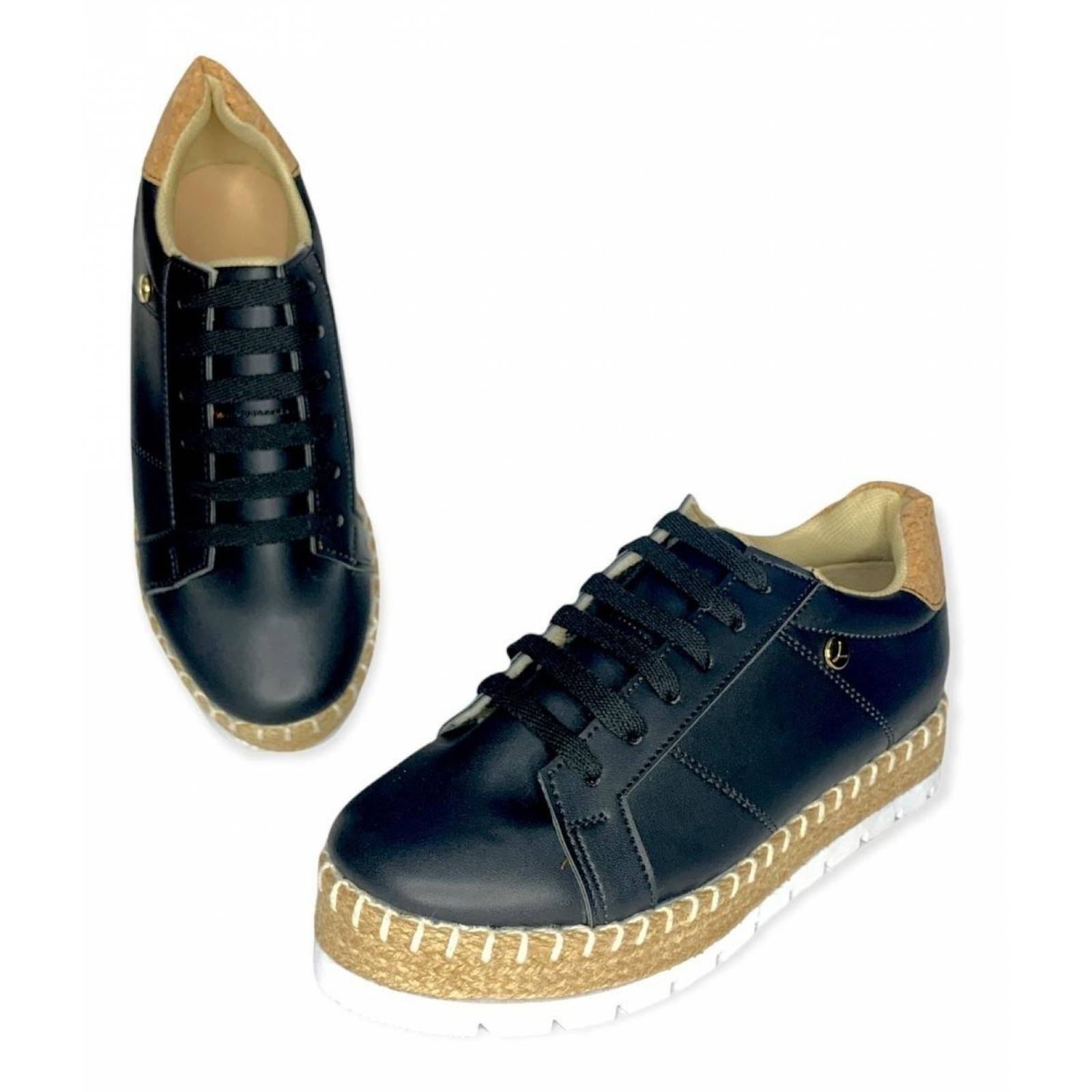 Tenis De Dama Negros Plataforma Tejidos Urbanos Moda 