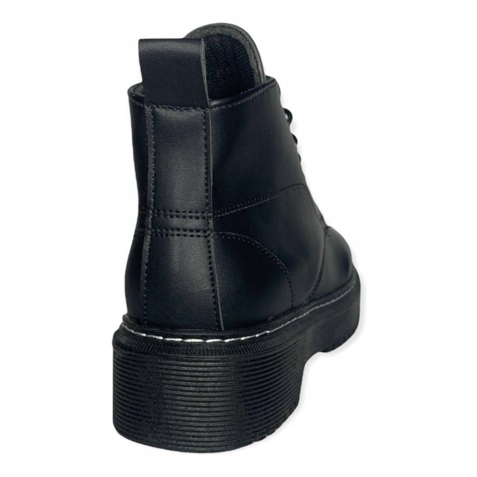 Botas Alta De Mujer Con Cintas De Moda Negras Suela Gruesa 