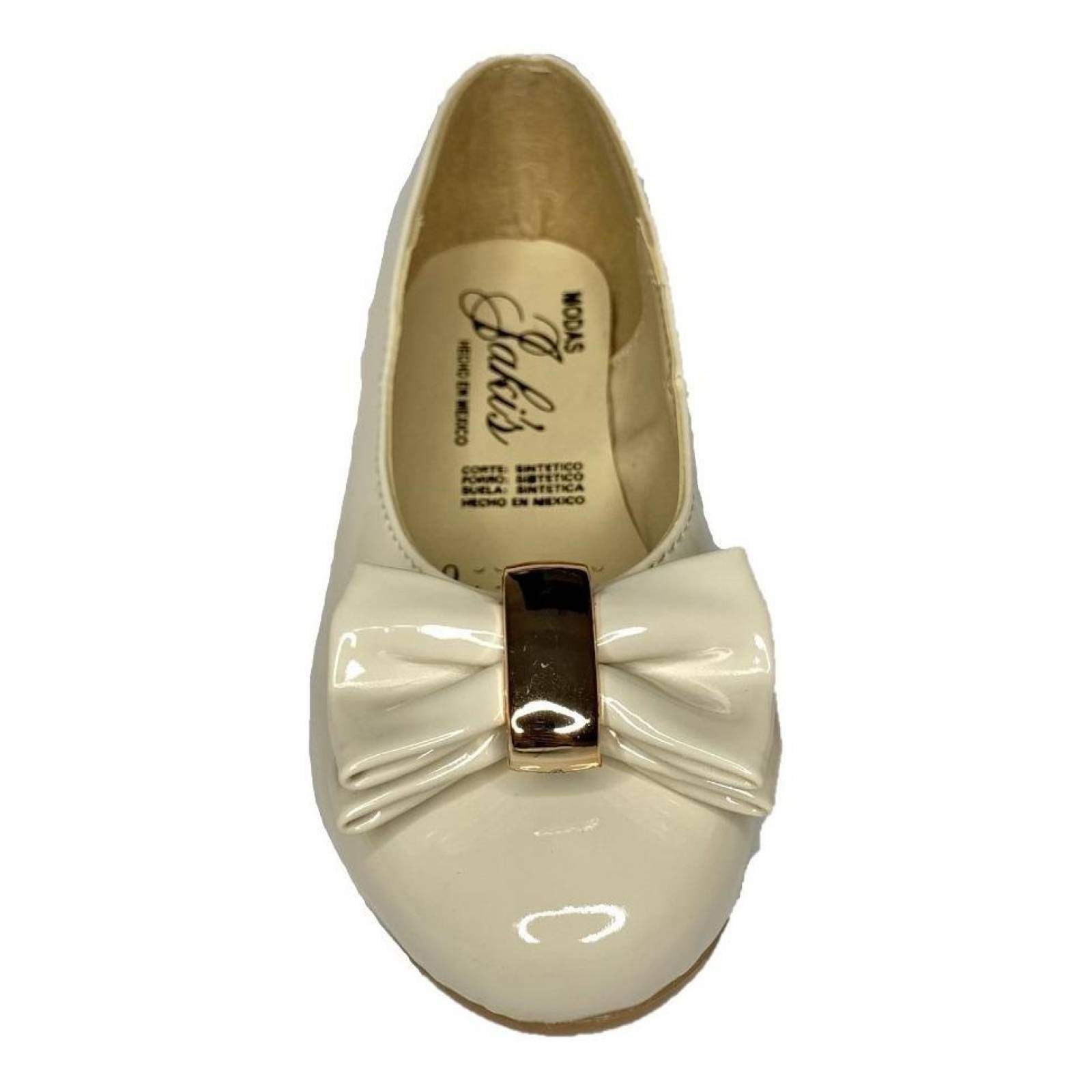 Zapatos De Niña De Piso Charol Beige Princesa Bella Y Bestia 