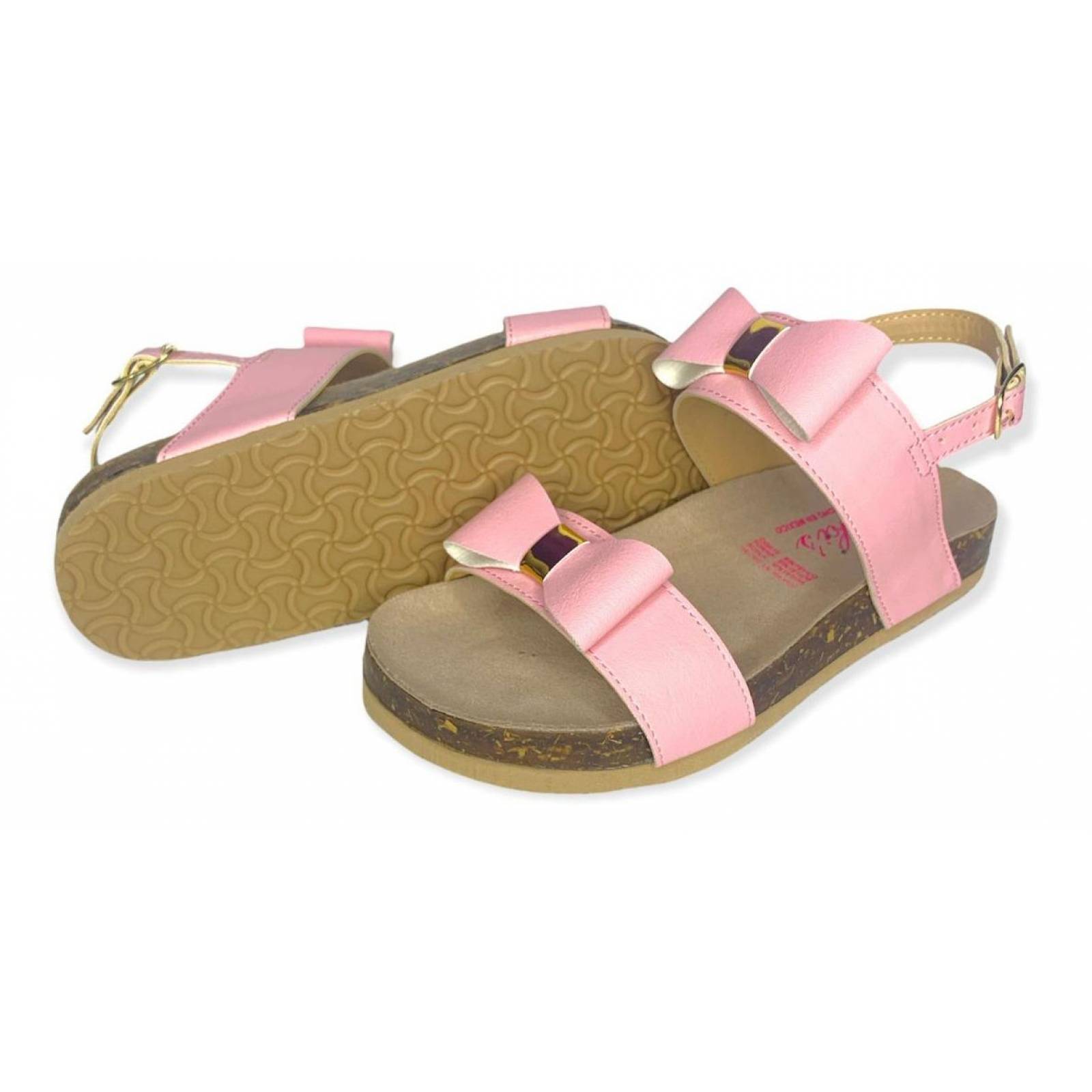 Huaraches De Niña Con Moños, Estilo Verano 