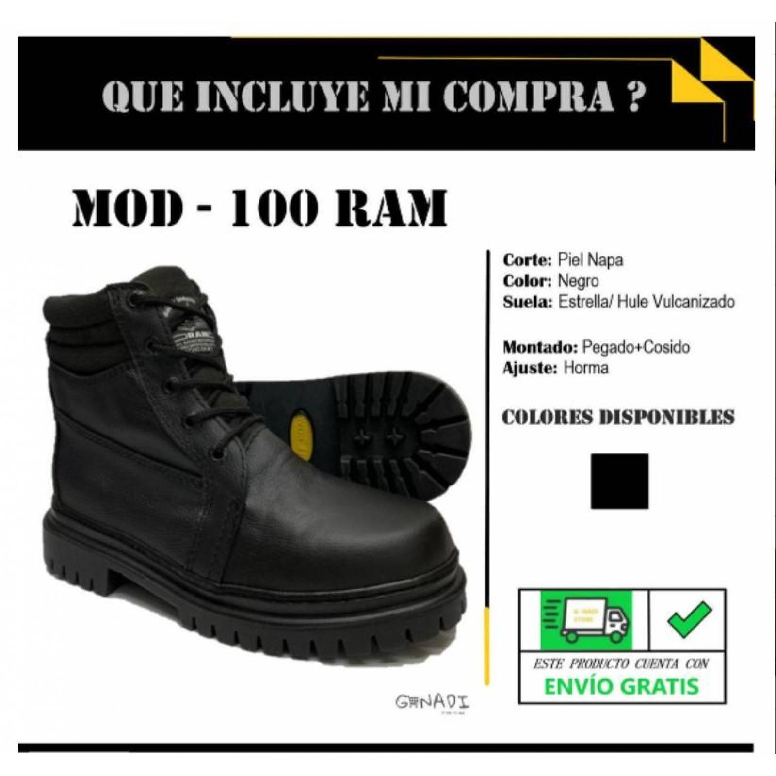 Botas Industriales Seguridad De Trabajo Hombre Uso Rudo- Ram 