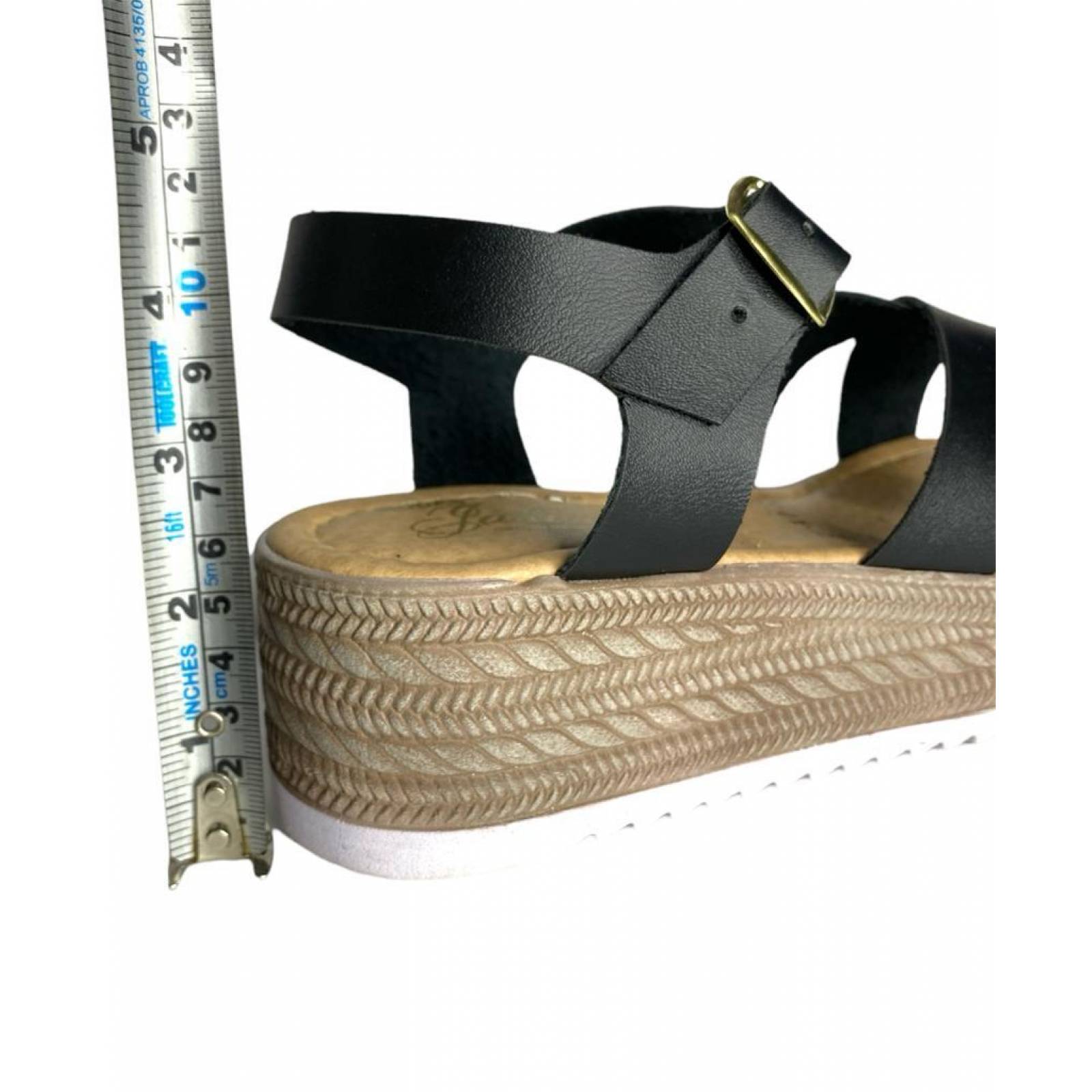 Huarache Plataforma De Mujer Roma Hebilla Comoda Playera 