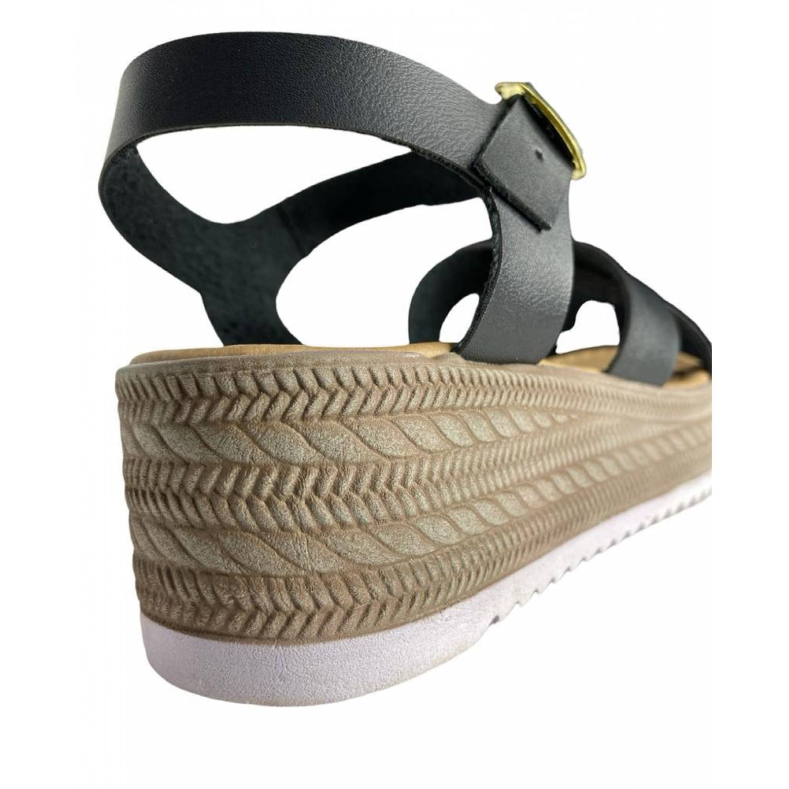 Huarache Plataforma De Mujer Roma Hebilla Comoda Playera 