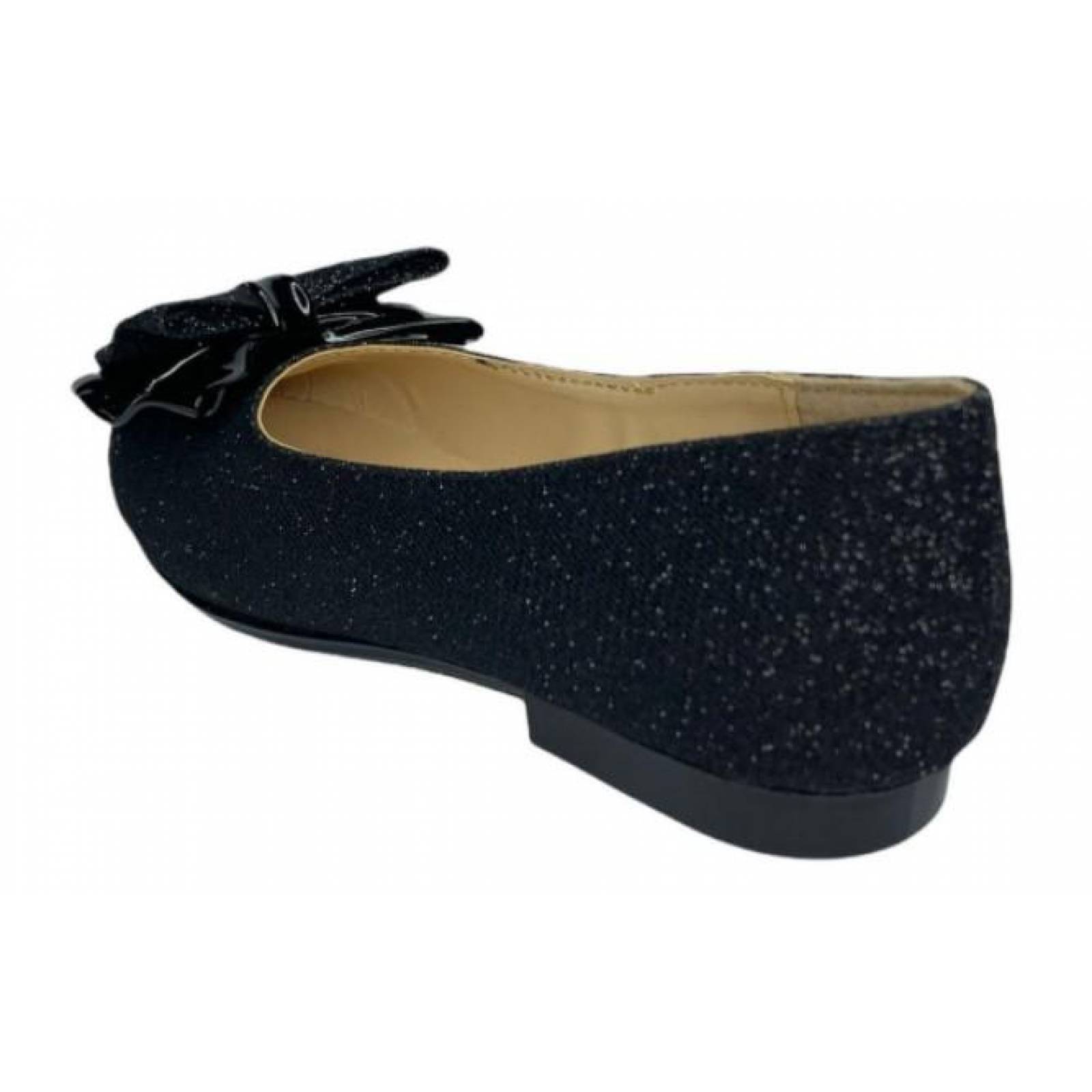 Zapatilla De Princesa Negros Brillosos Zapatos De Niña 