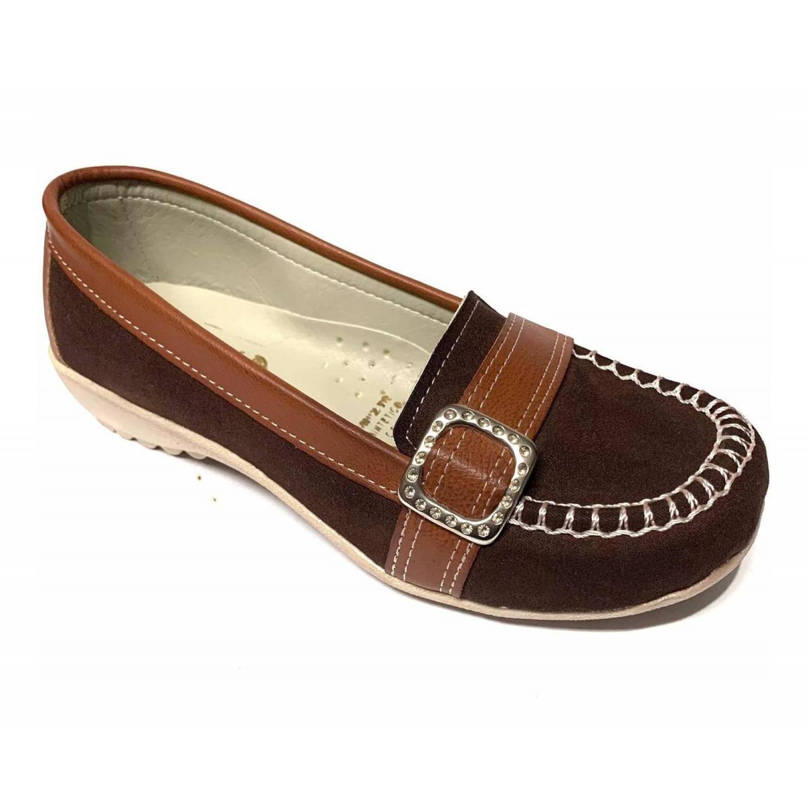 Zapato Para Señora Cafe Ligero Cómodo Suave Confort #2-6 