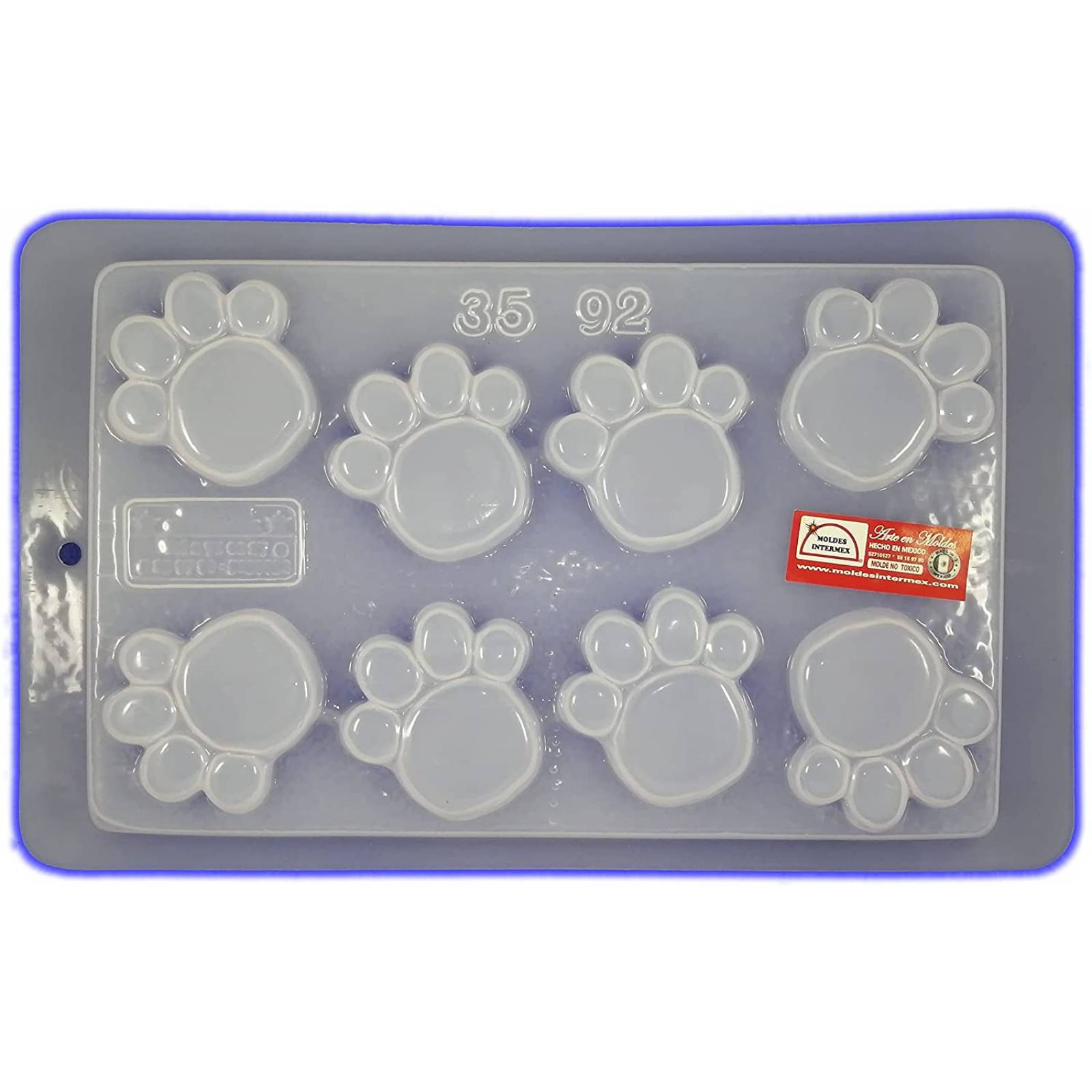 Molde para Chocolate, Huella de perro, 8 Espacios, molde ideal para gelatina, jabón, chocolate, yeso o cualquier otro p