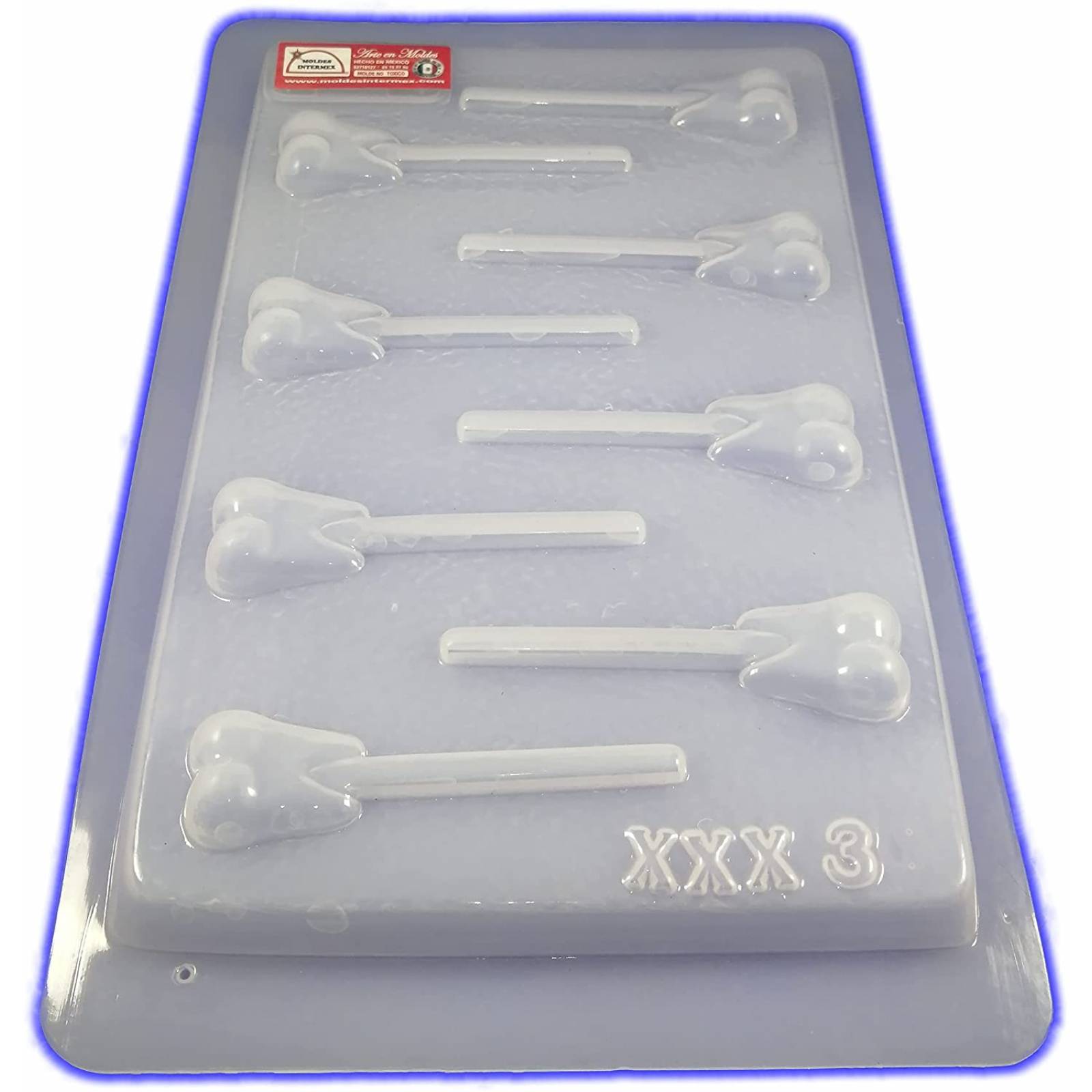 Molde para Chocolate, Muela con Espacio para Palito de Paleta, capacidad de 0.5 Litros, Molde ideal para gelatina, jabó