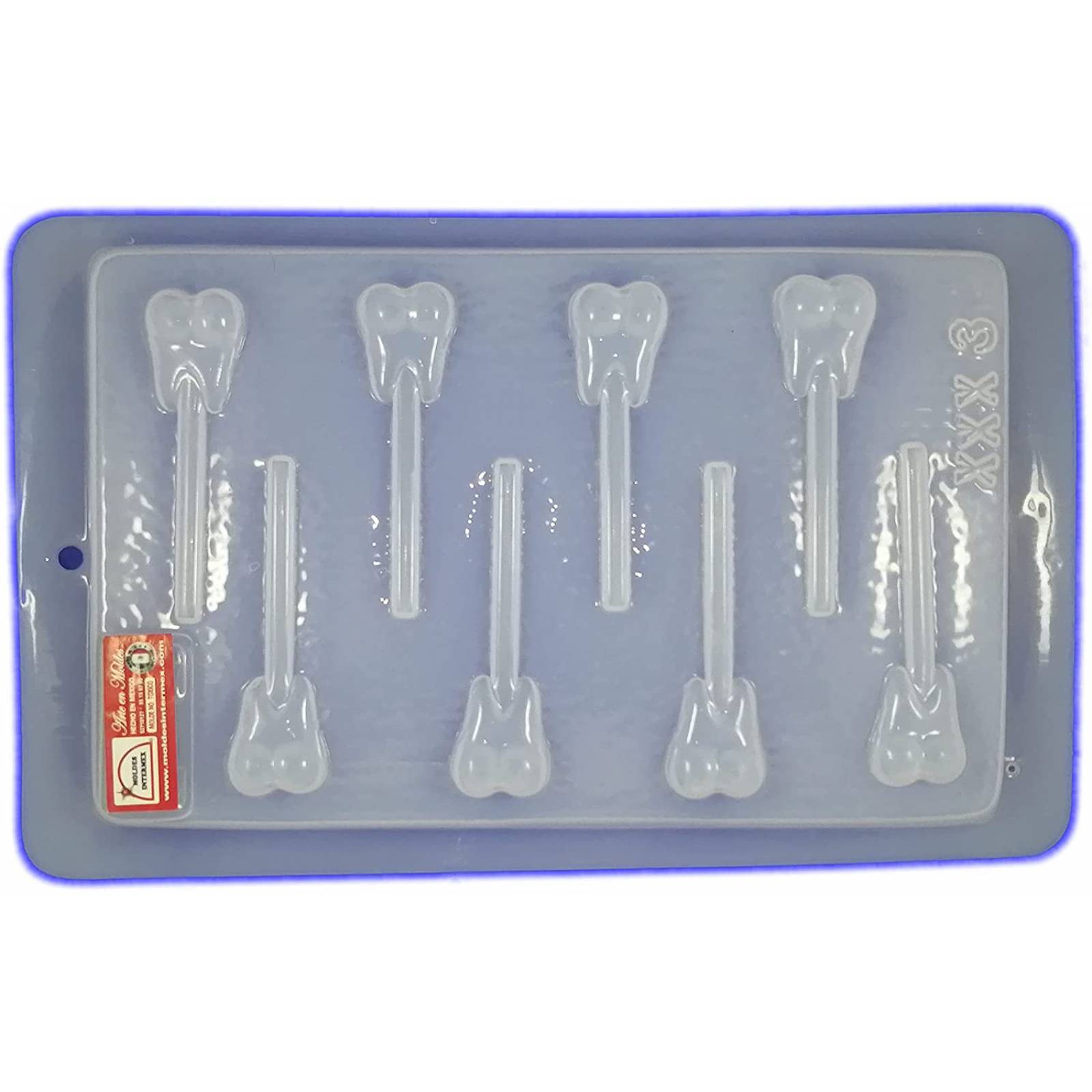 Molde para Chocolate, Muela con Espacio para Palito de Paleta, capacidad de 0.5 Litros, Molde ideal para gelatina, jabó