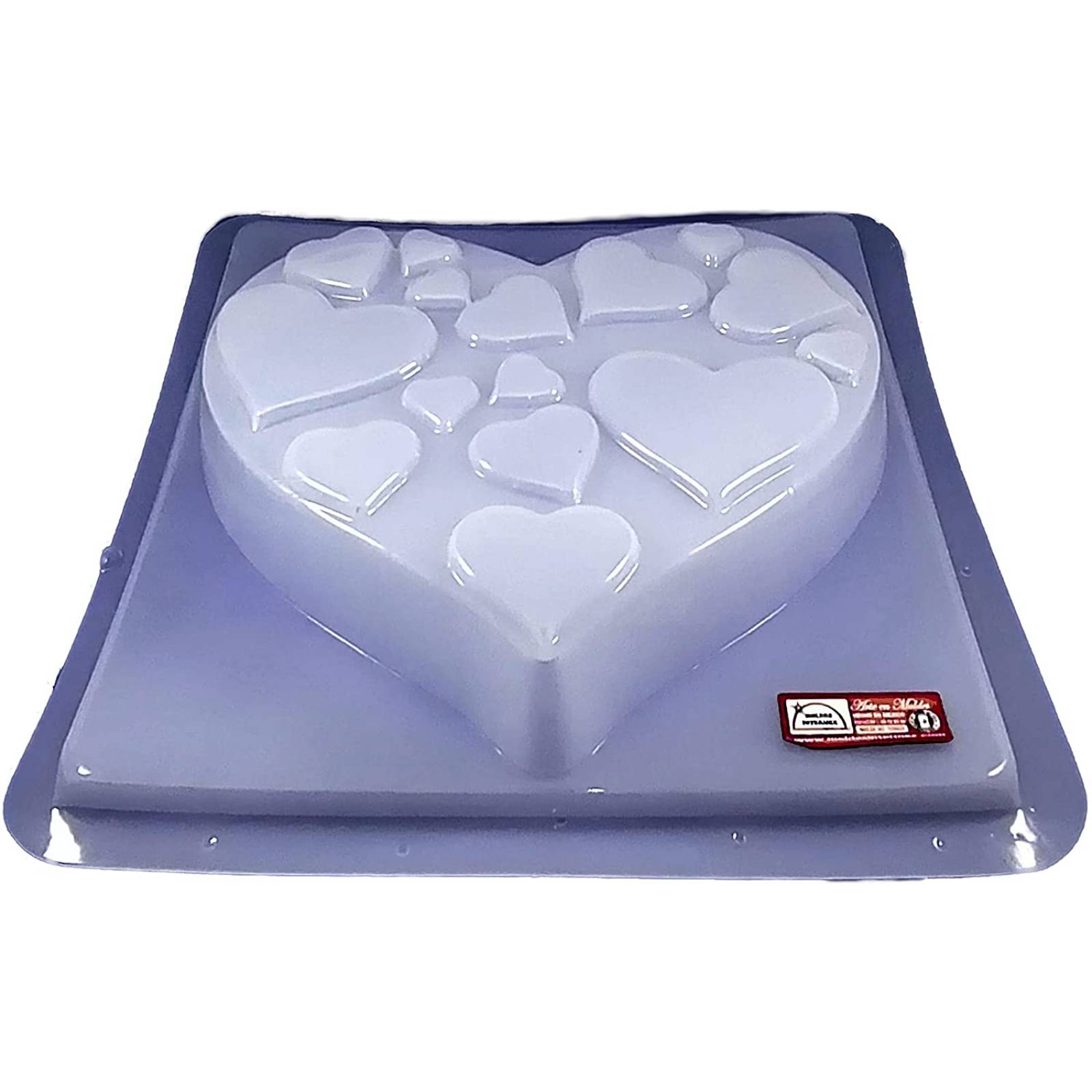 Molde para Gelatina en forma de Corazón con Corazones adentro de 2.5 litros de Capacidad
