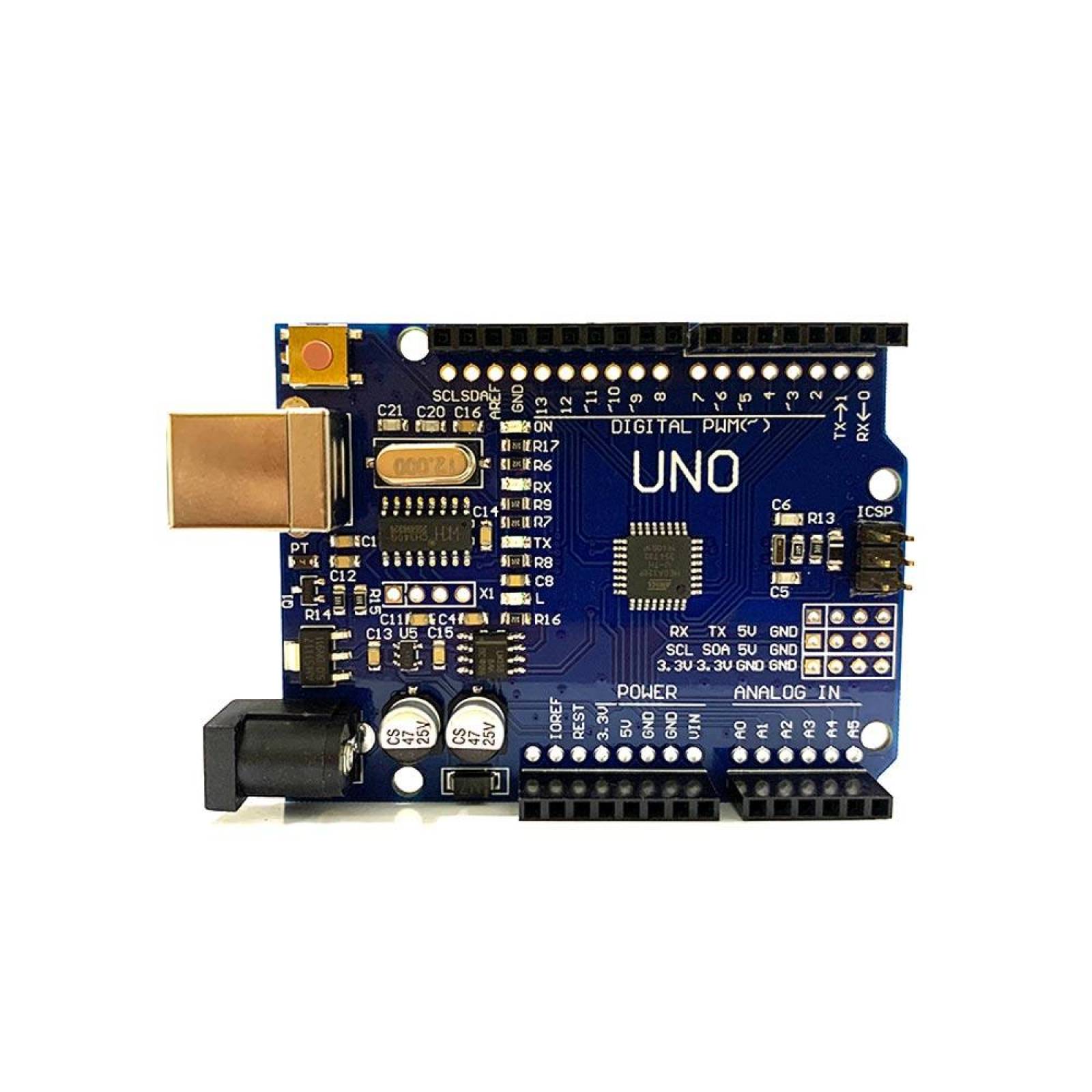 Tarjeta Arduino Uno R3 Azul Smd Compatible Driver Ch340 